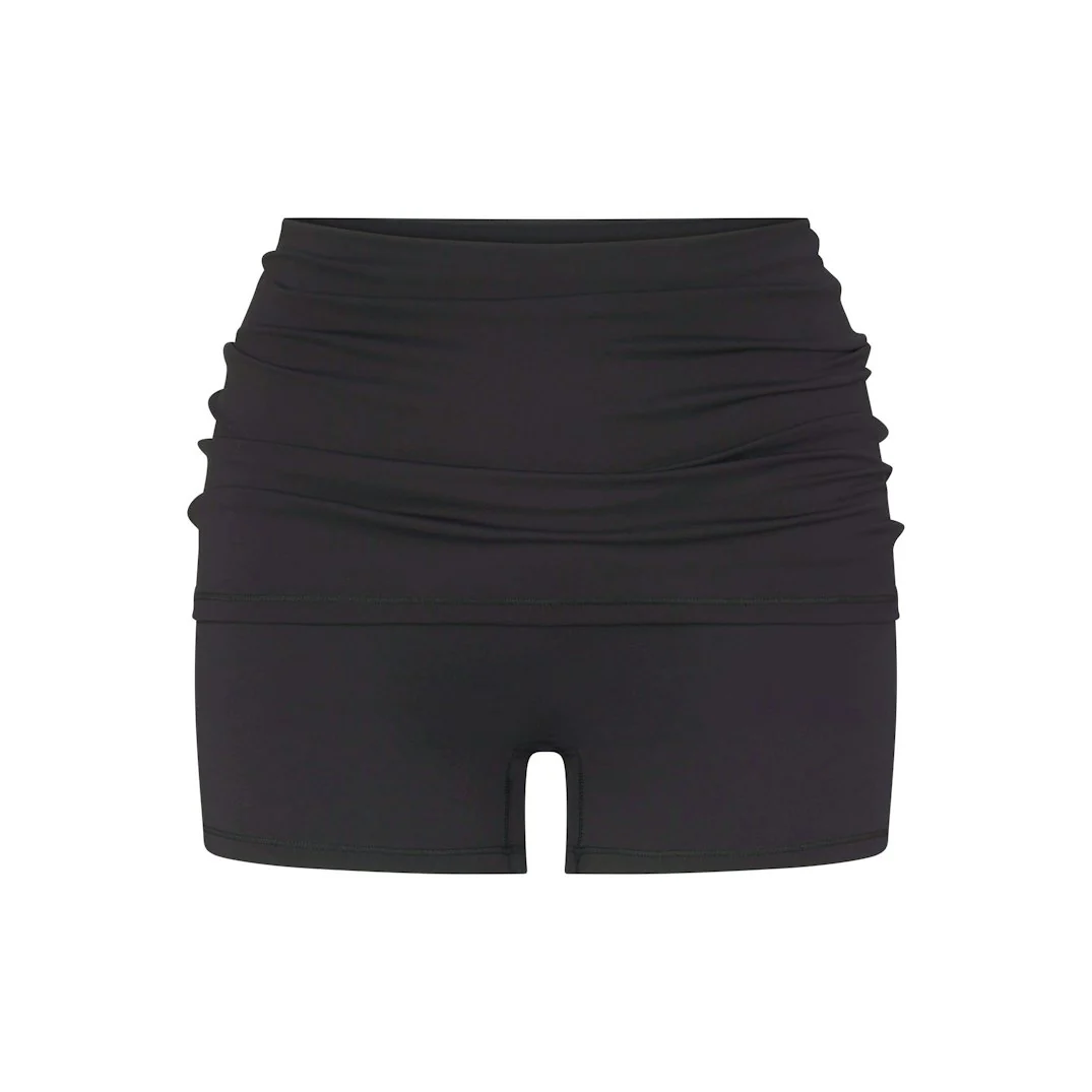 NikeSKIMS MATTE FOLDOVER WB 3 INCH SHORT | OBSIDIAN - Image 7