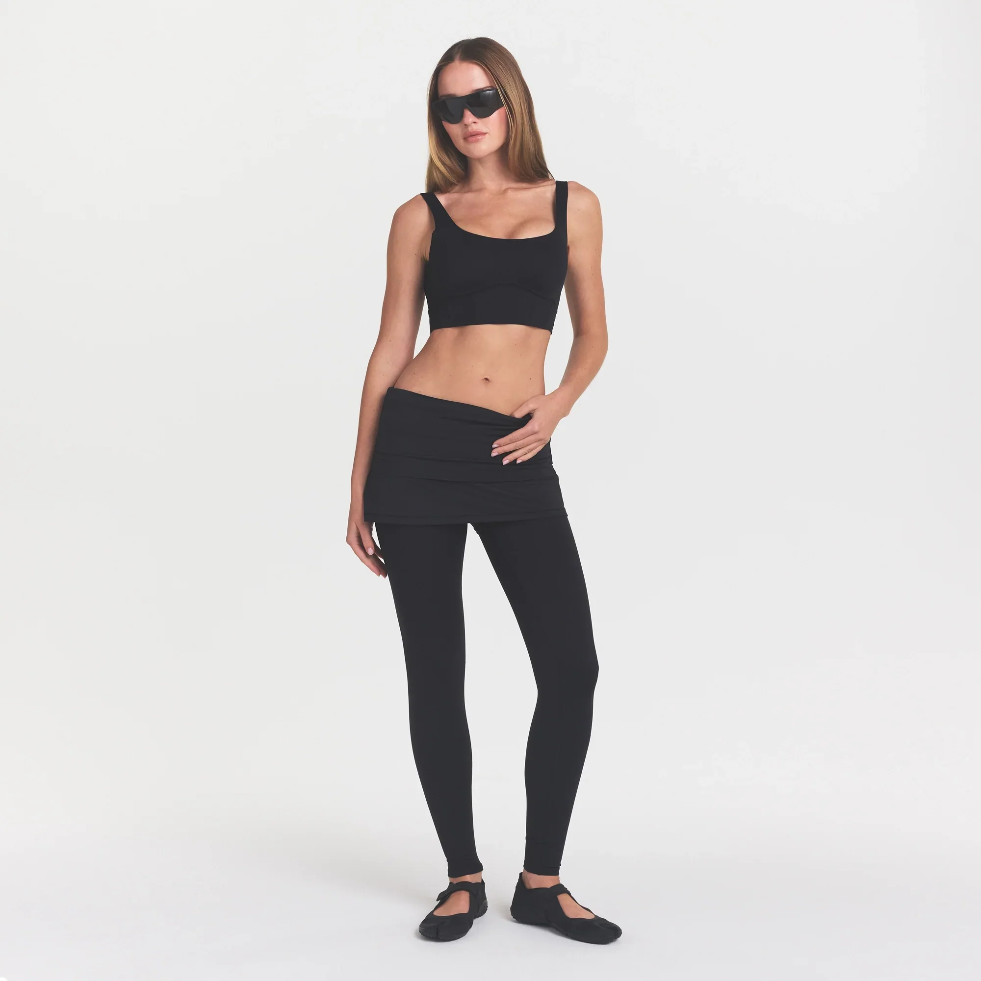 NikeSKIMS MATTE LONGLINE CORSET BRA | OBSIDIAN