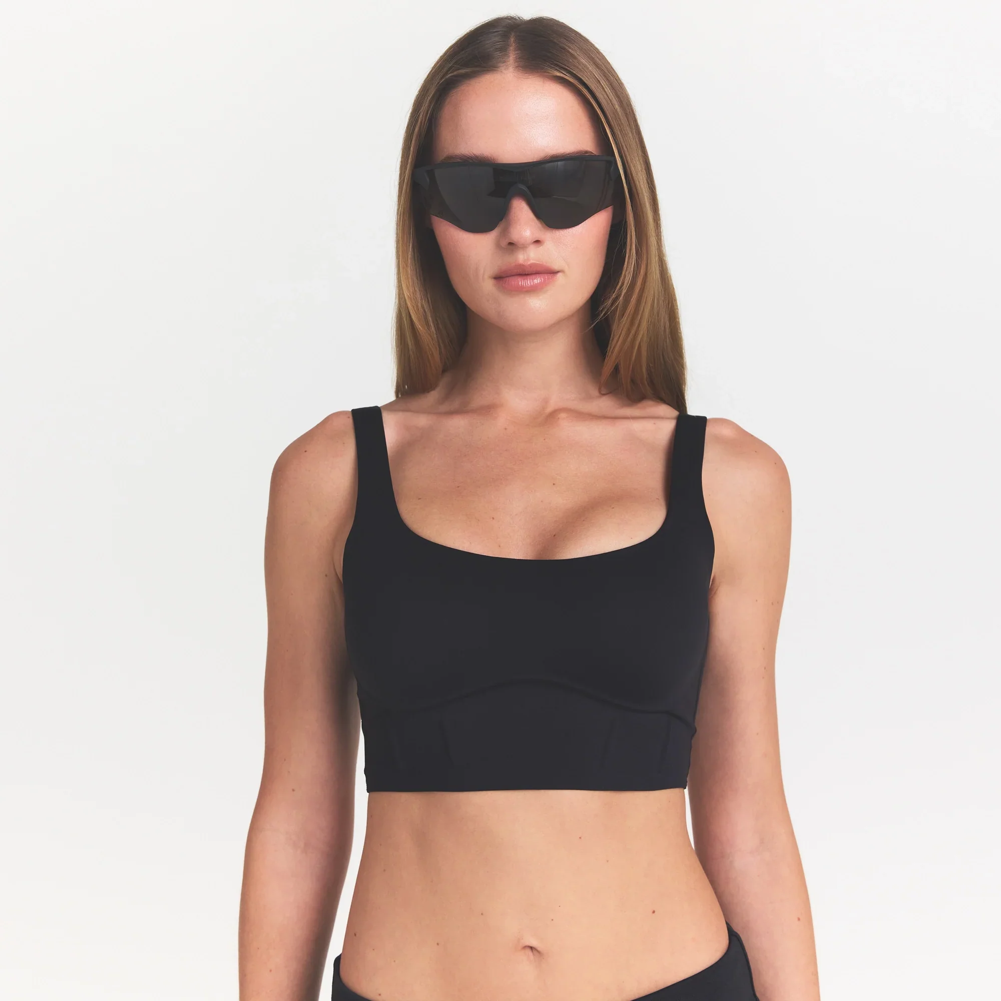 NikeSKIMS MATTE LONGLINE CORSET BRA | OBSIDIAN - Image 3