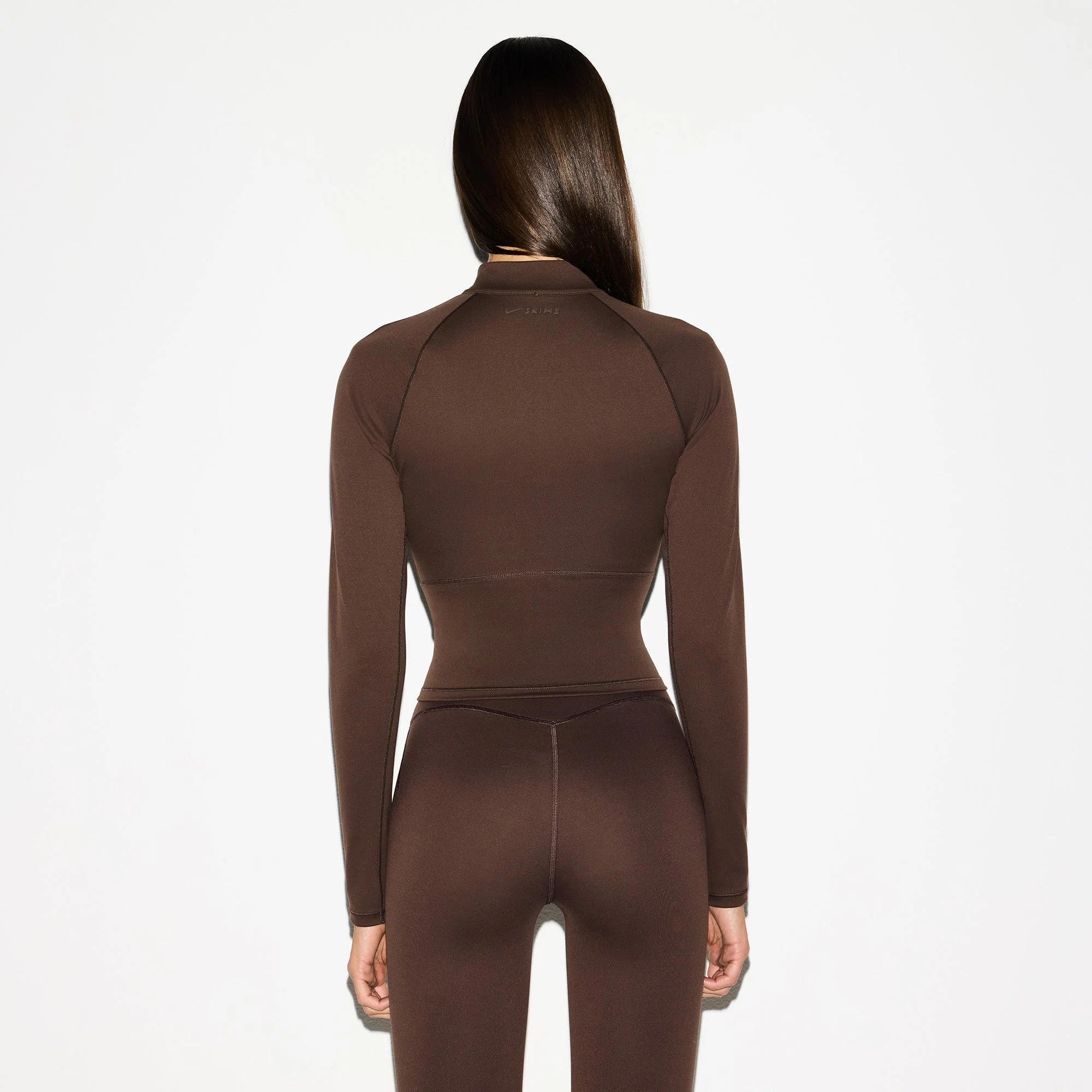 NikeSKIMS MATTE MOCK NECK FULL ZIP JACKET | DARK SEPIA - Image 3