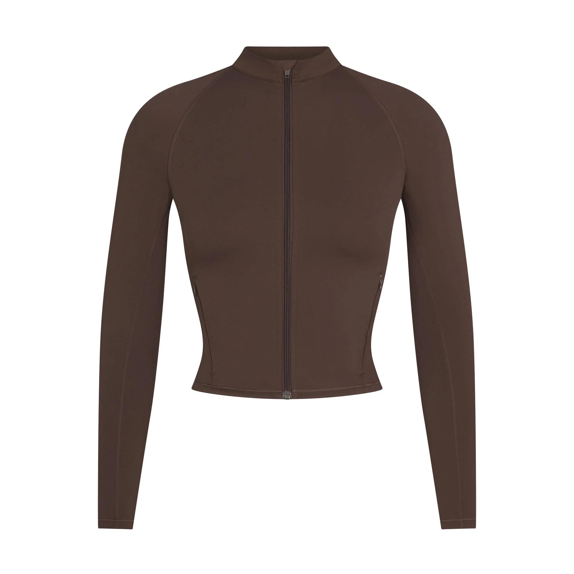 NikeSKIMS MATTE MOCK NECK FULL ZIP JACKET | DARK SEPIA - Image 6