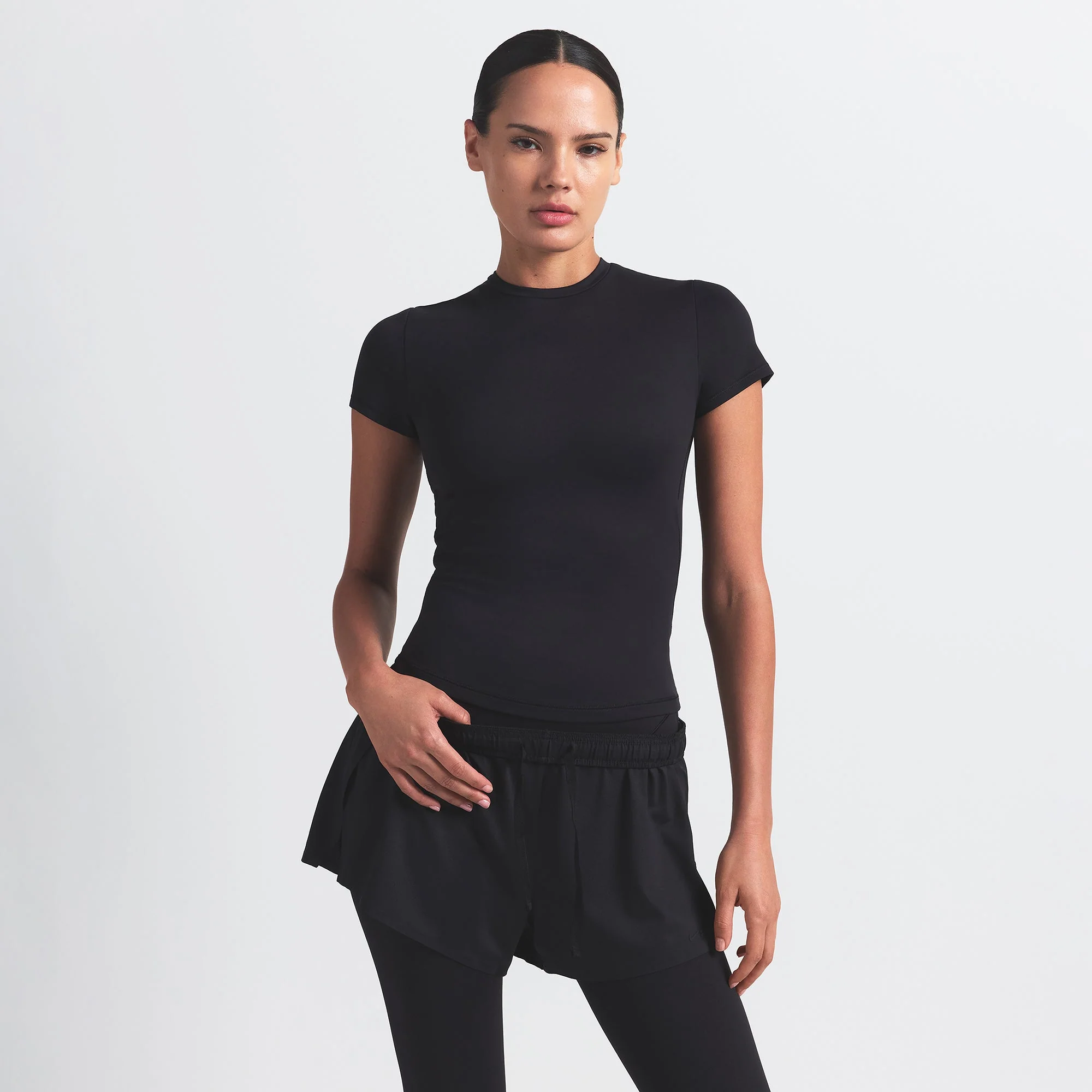 NikeSKIMS MATTE PADDED BABY TEE | OBSIDIAN - Image 2