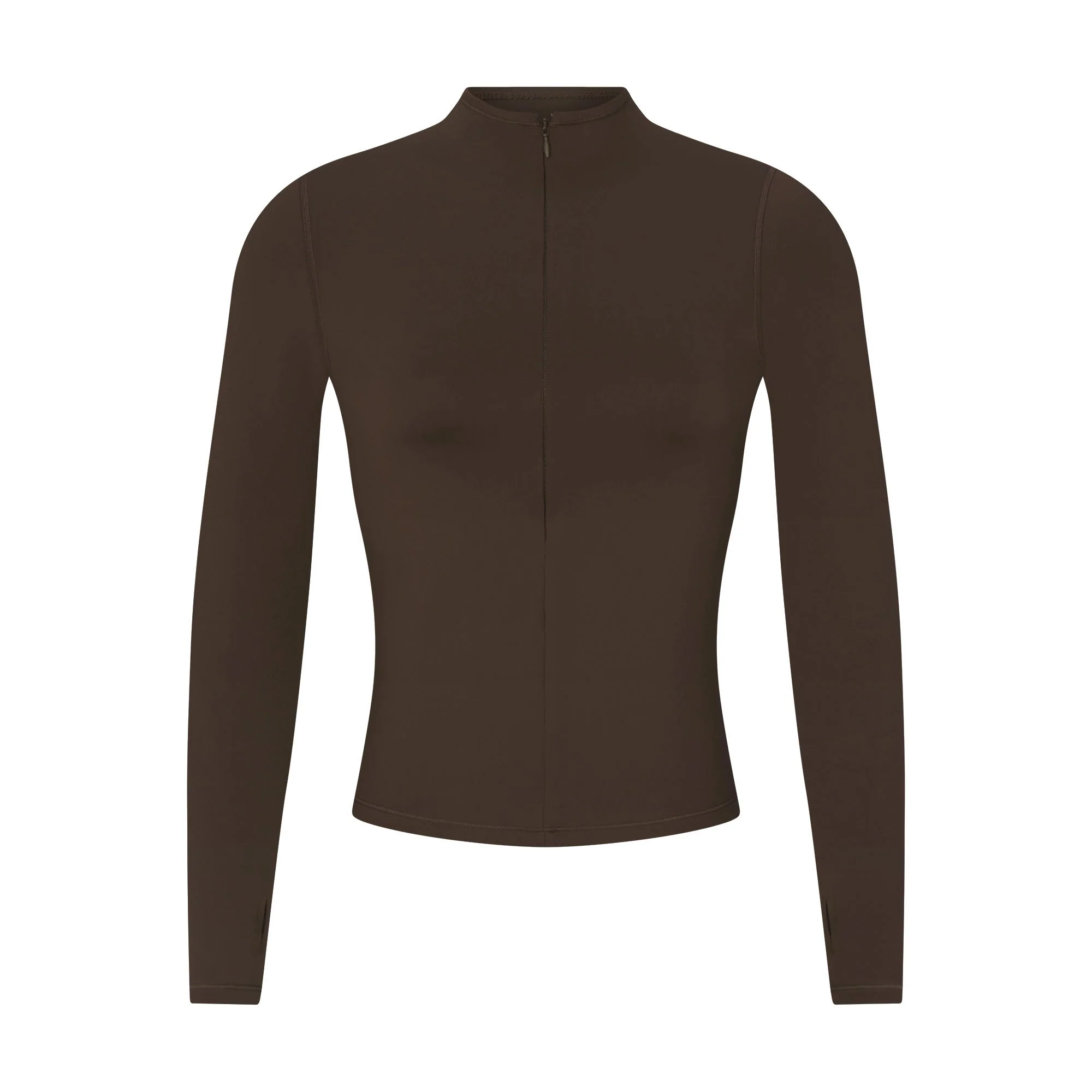 NikeSKIMS MATTE ZIP FRONT TOP | DARK SEPIA - Image 7