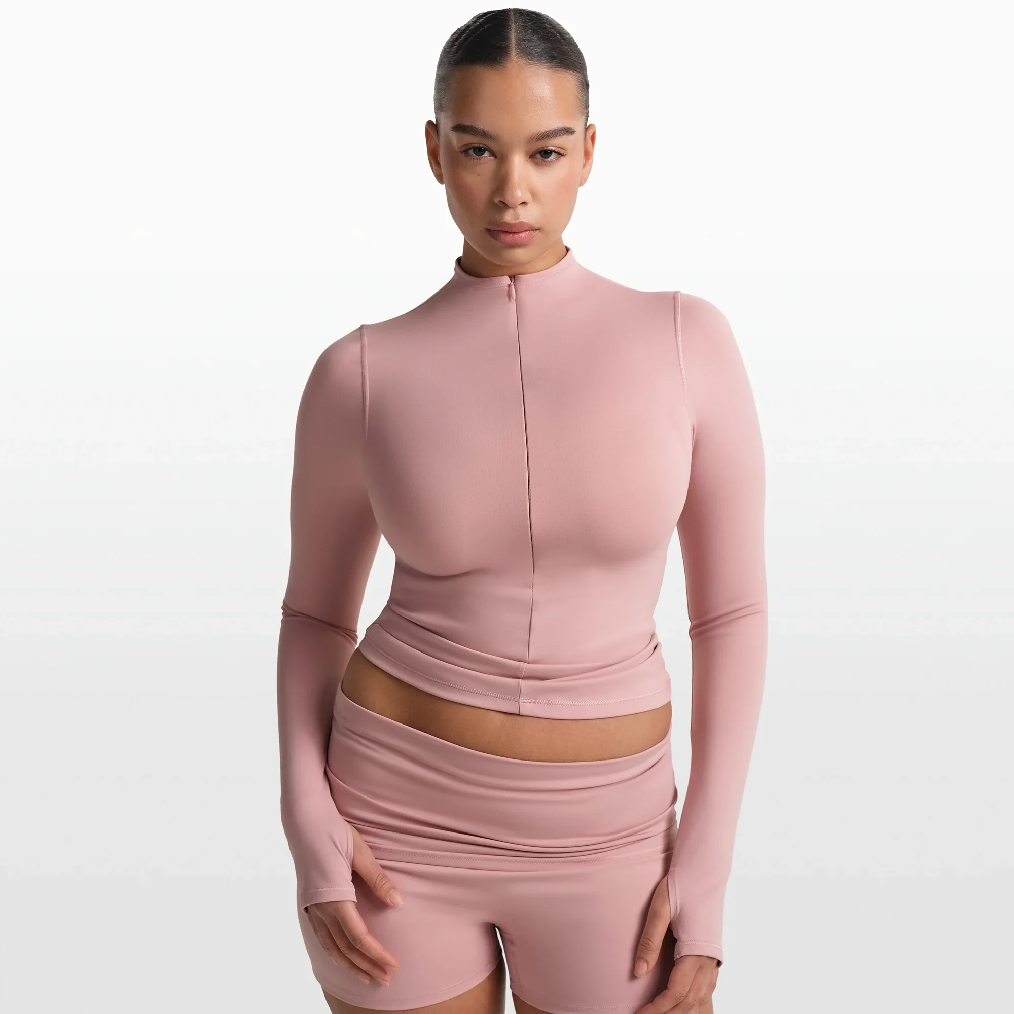 NikeSKIMS MATTE ZIP FRONT TOP | HIMALAYAN - Image 2
