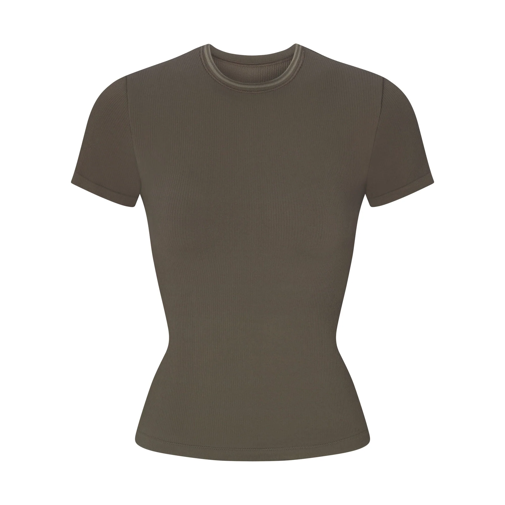 NikeSKIMS RIBBED SEAMLESS BABY TEE | DUSTY OAKMOSS - Image 9