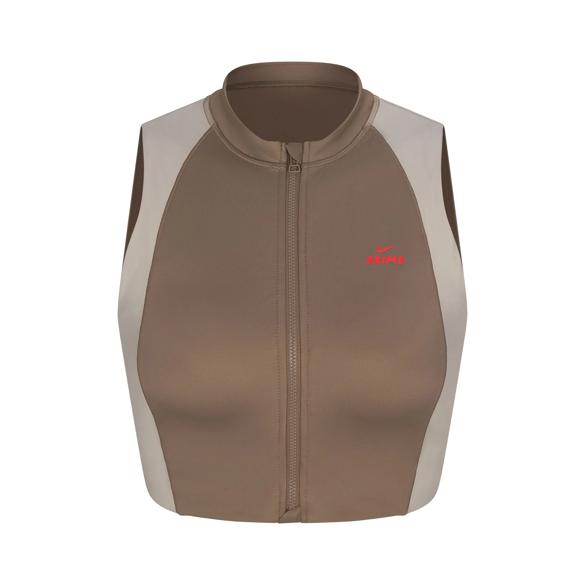 NikeSKIMS SHINE FRONT ZIP BRA | TRUFFLE AND STONE - Image 7