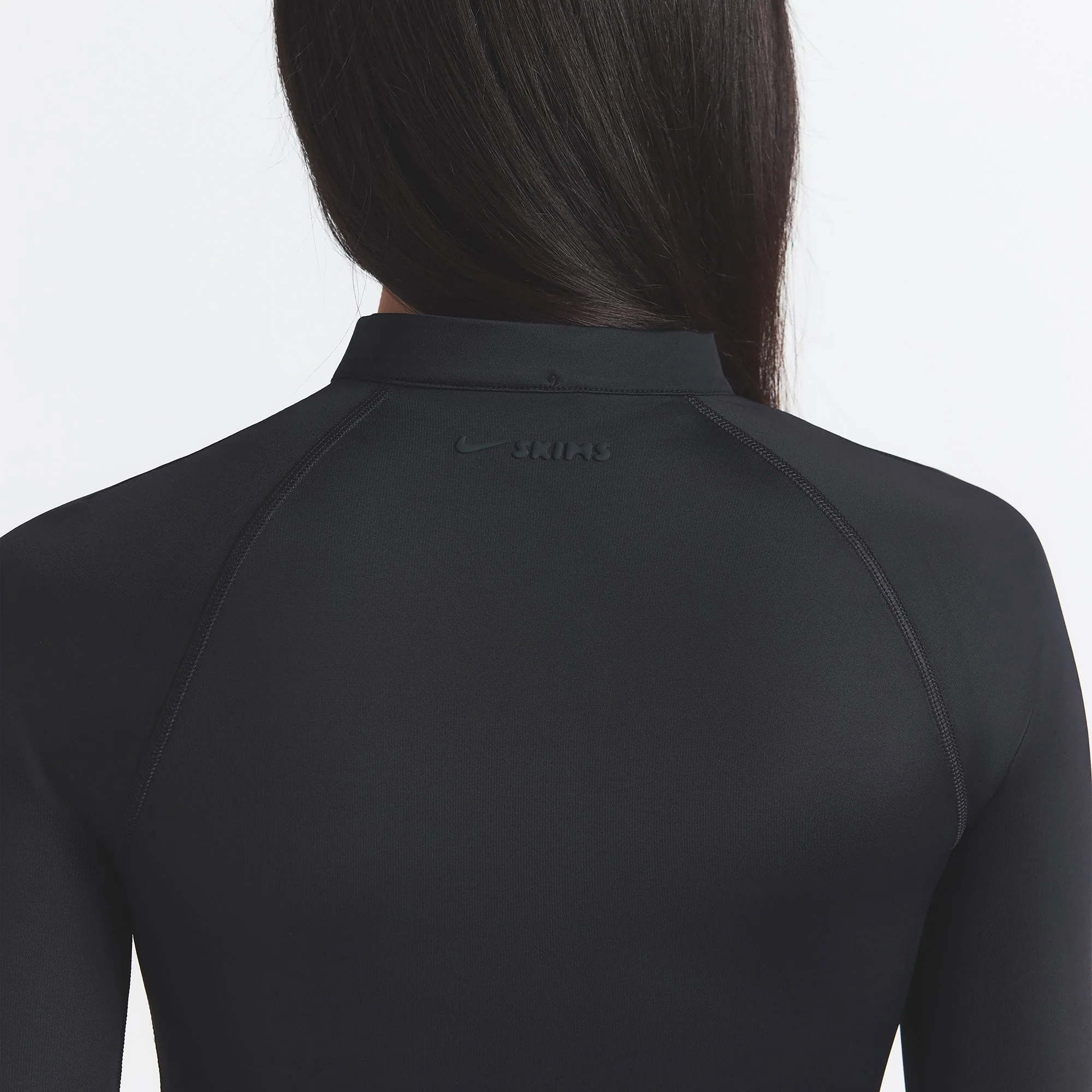 NikeSKIMS SHINE LONG SLEEVE HALF ZIP | OBSIDIAN - Image 4