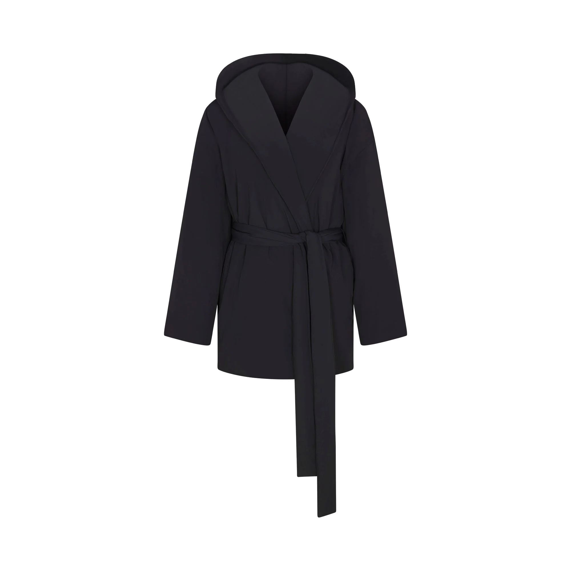 NikeSKIMS WOVEN NYLON WRAP COAT | OBSIDIAN - Image 15