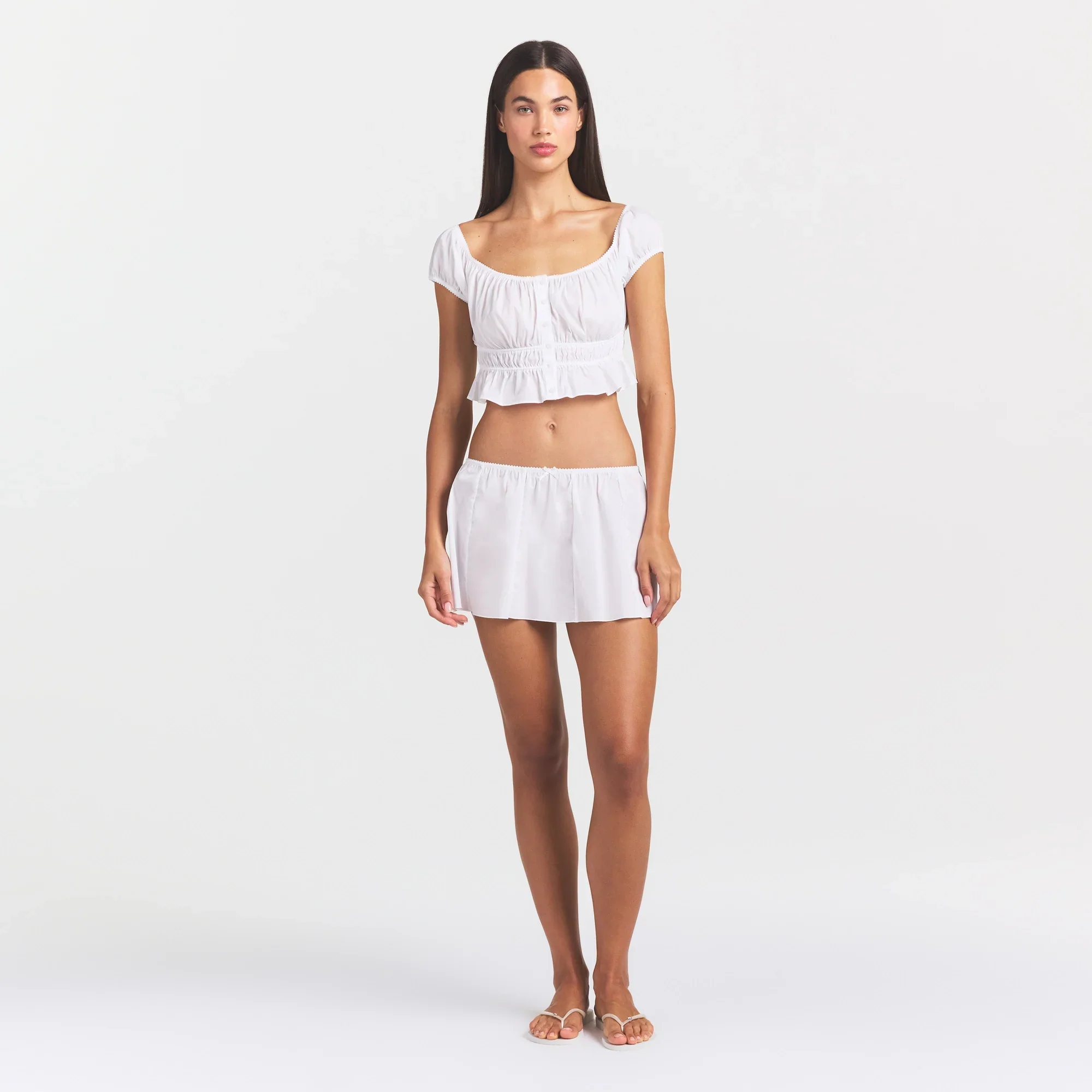 POPLIN APPAREL OFF THE SHOULDER TOP | SNOW
