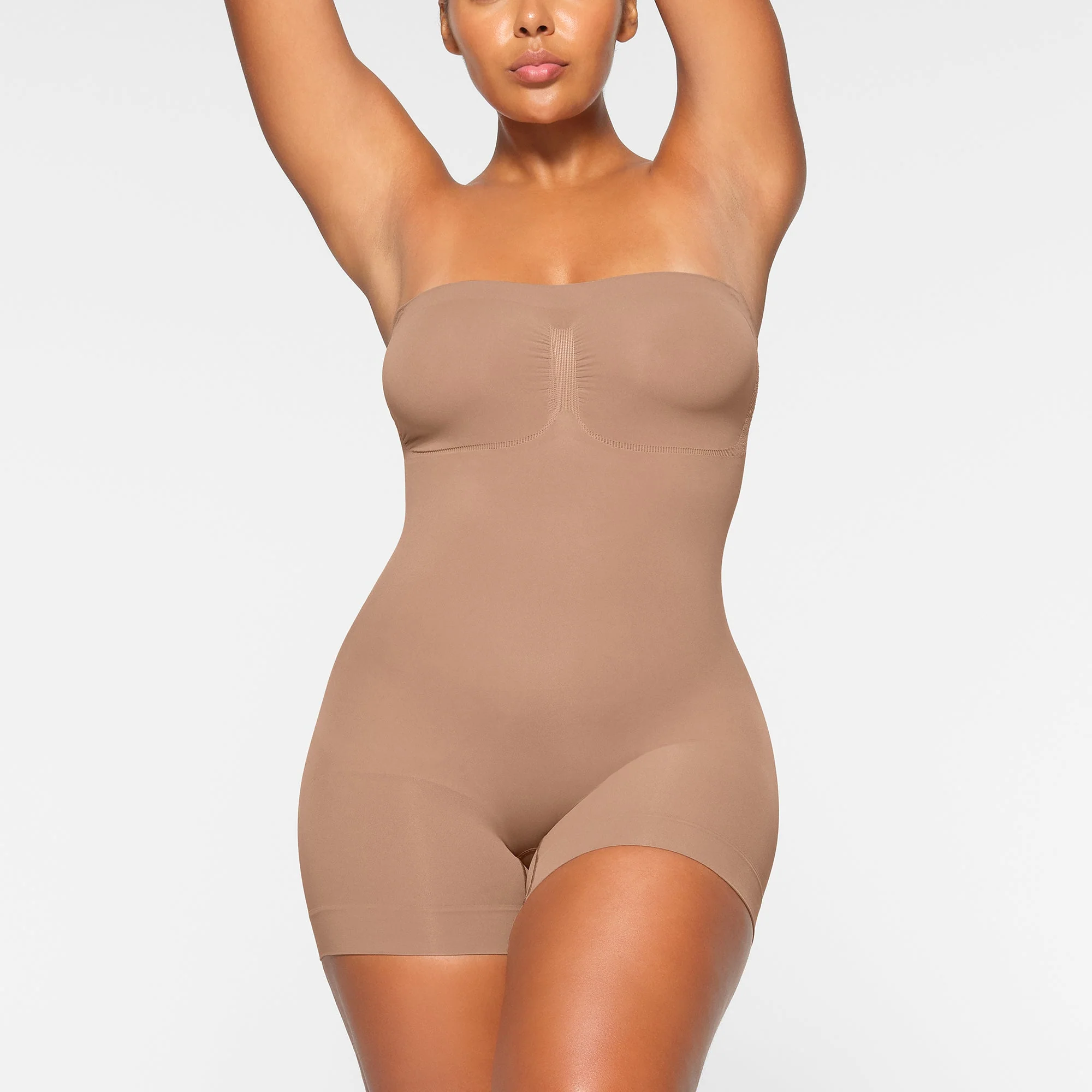 SEAMLESS SCULPT STRAPLESS SHORTIE BODYSUIT | SIENNA