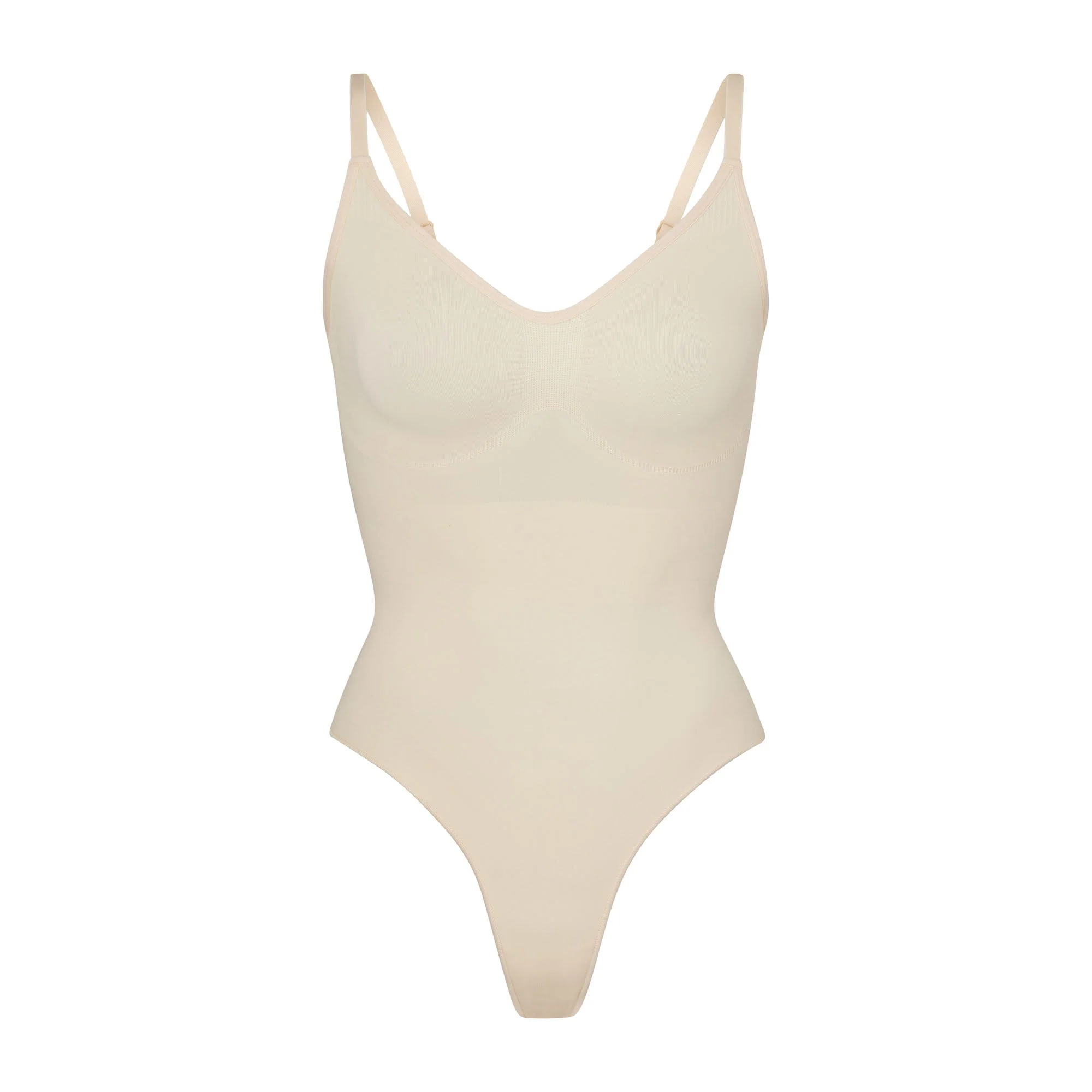 SEAMLESS SCULPT THONG BODYSUIT | SAND - Image 7
