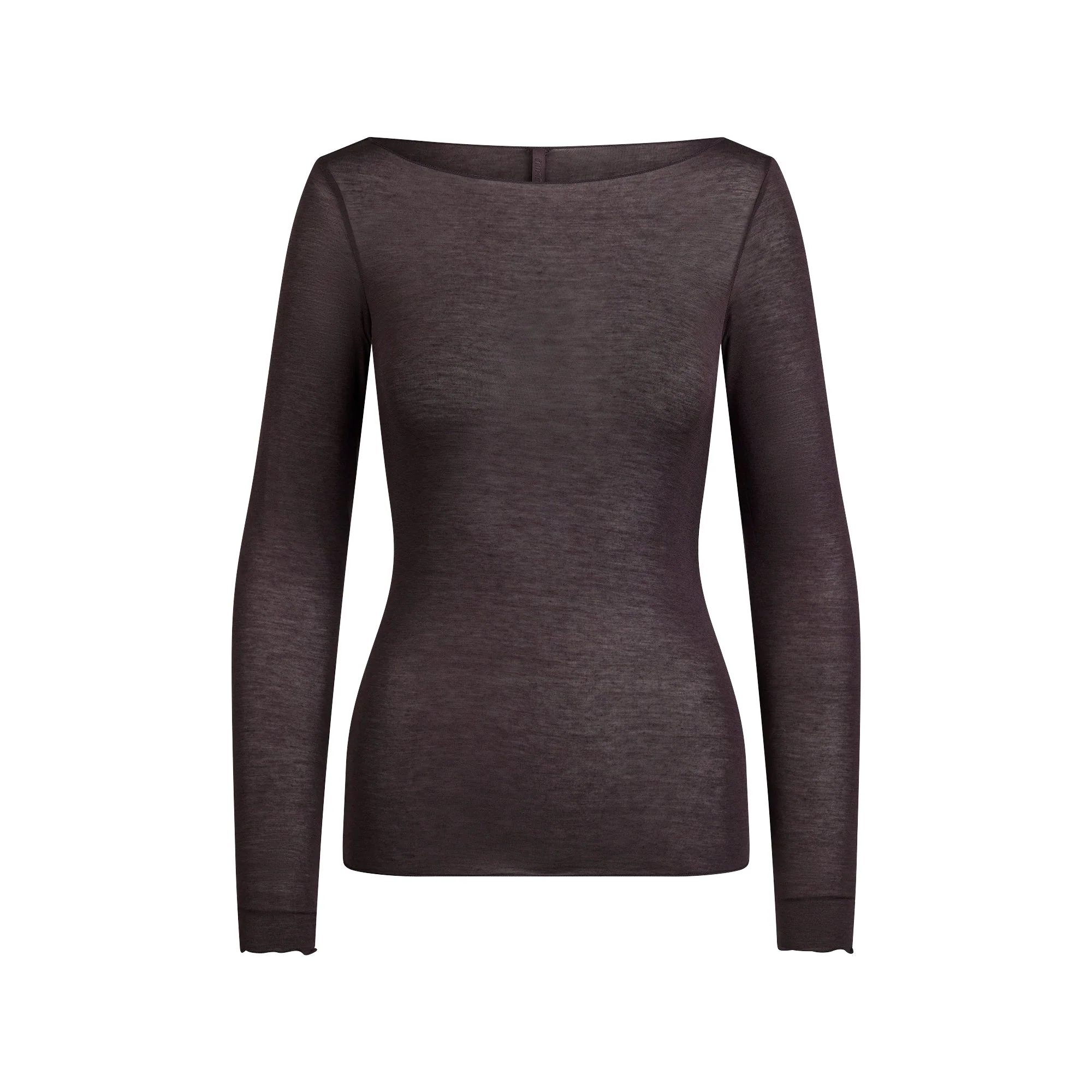 SHEER MODAL LONG SLEEVE BOATNECK TOP | PHOENIX - Image 5