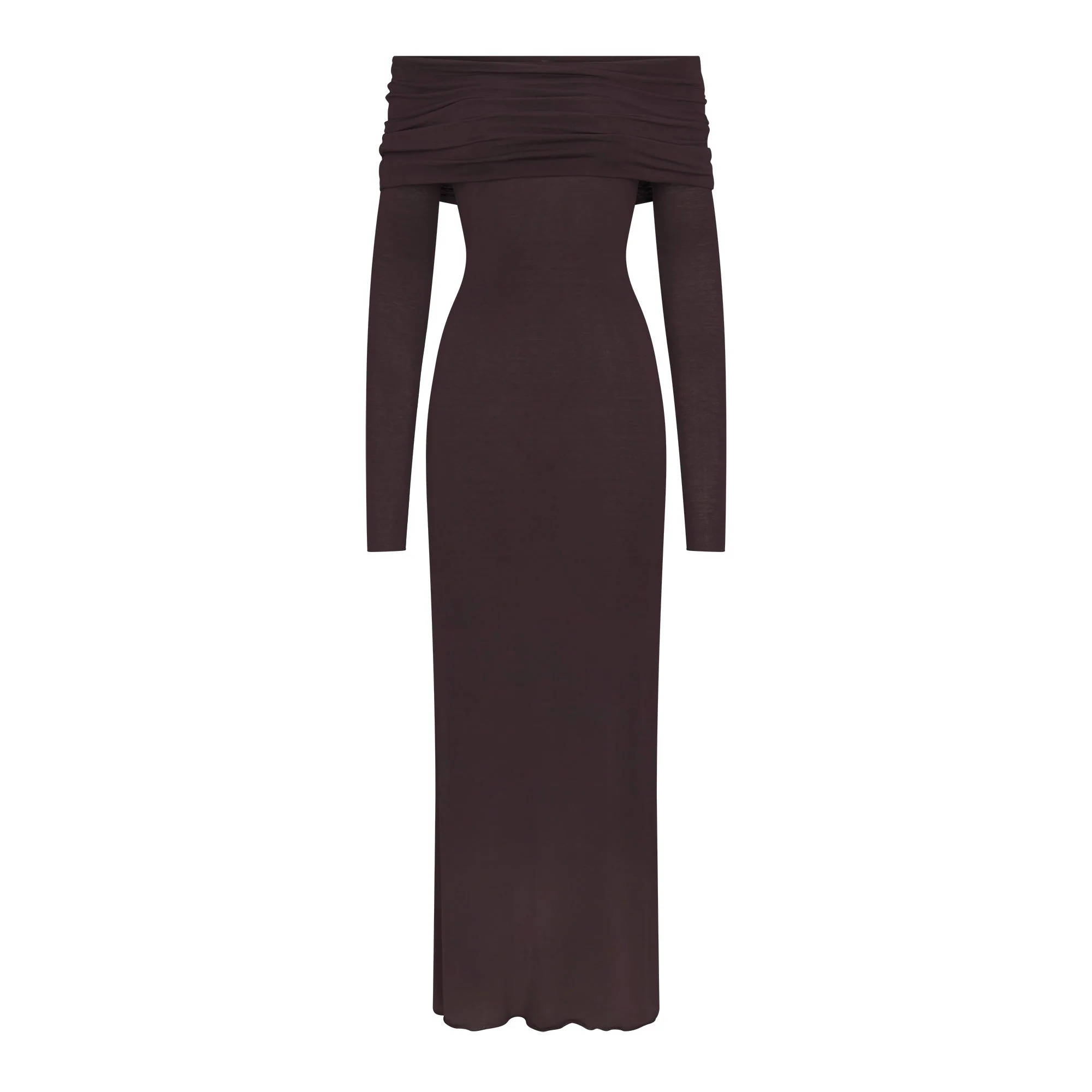 SHEER MODAL OFF SHOULDER LONG DRESS | PHOENIX - Image 5