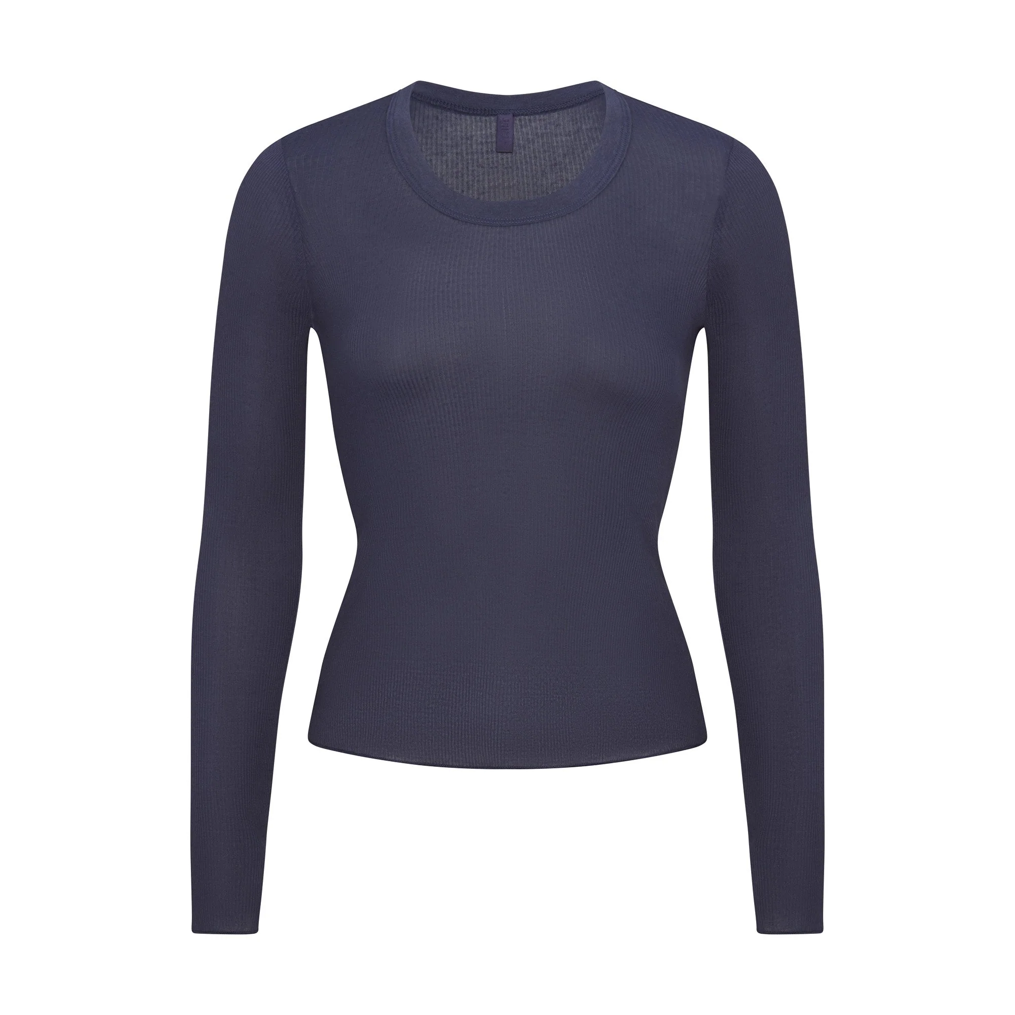 SHEER RIB LONG SLEEVE WIDE CREW | SLEET - Image 7