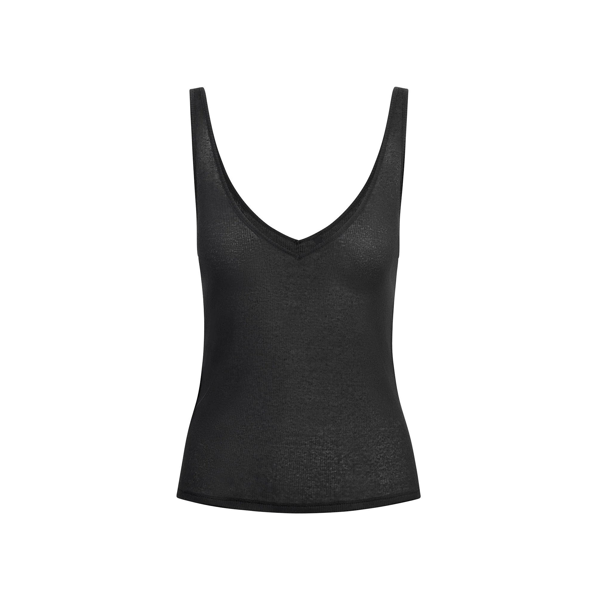 SHEER RIB V NECK TANK | SOOT - Image 4