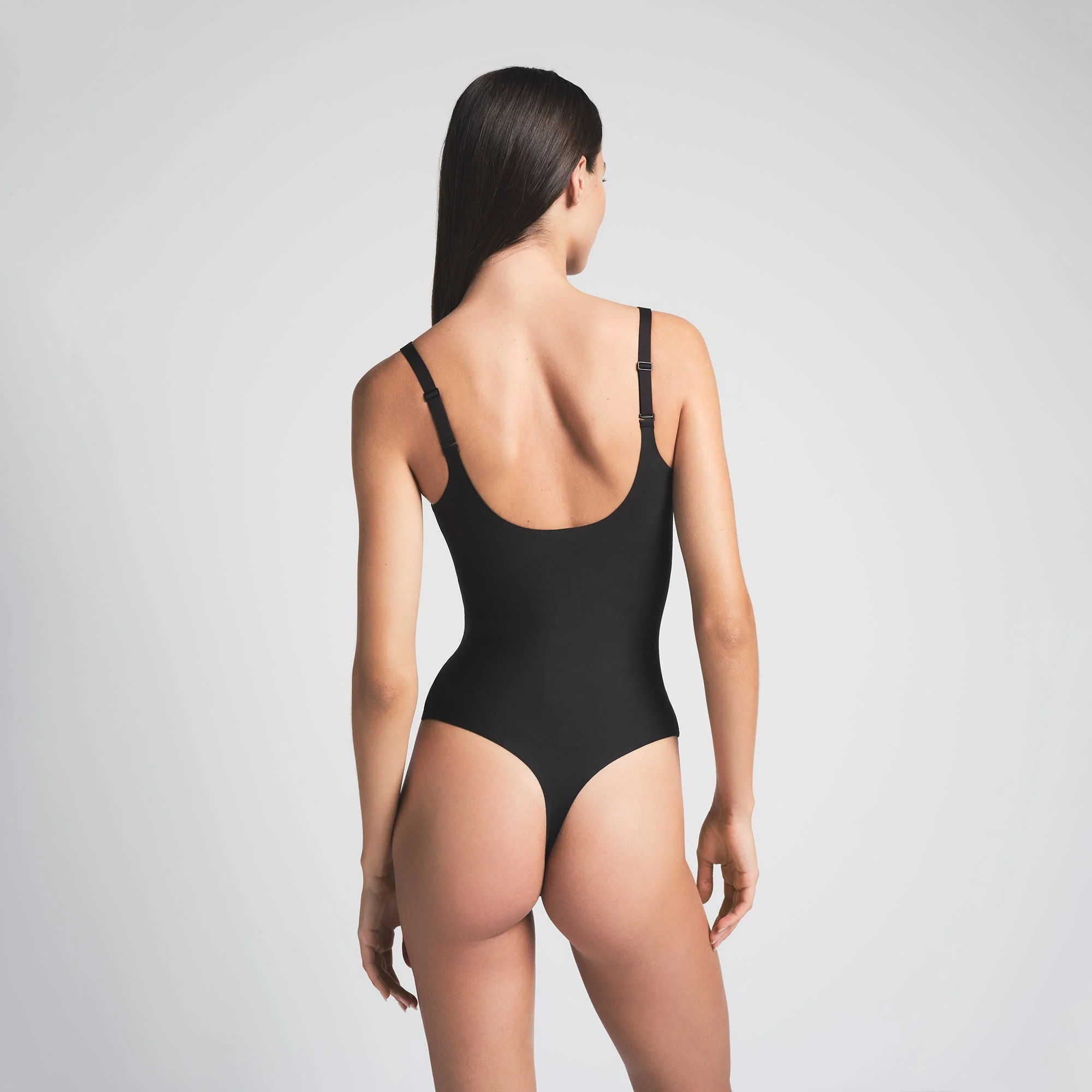 SKIMS BODY UNLINED PLUNGE THONG BODYSUIT | ONYX - Image 3