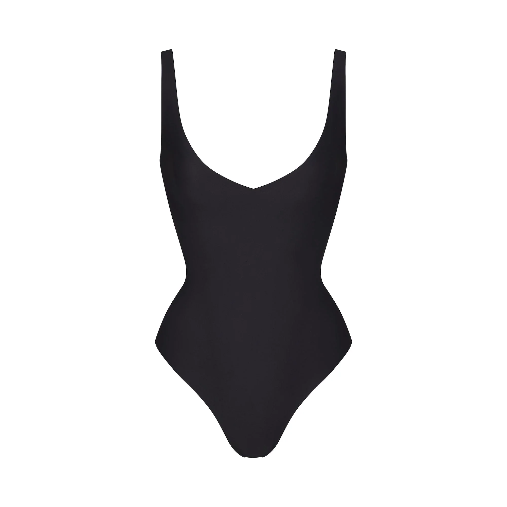 SKIMS BODY UNLINED PLUNGE THONG BODYSUIT | ONYX - Image 5