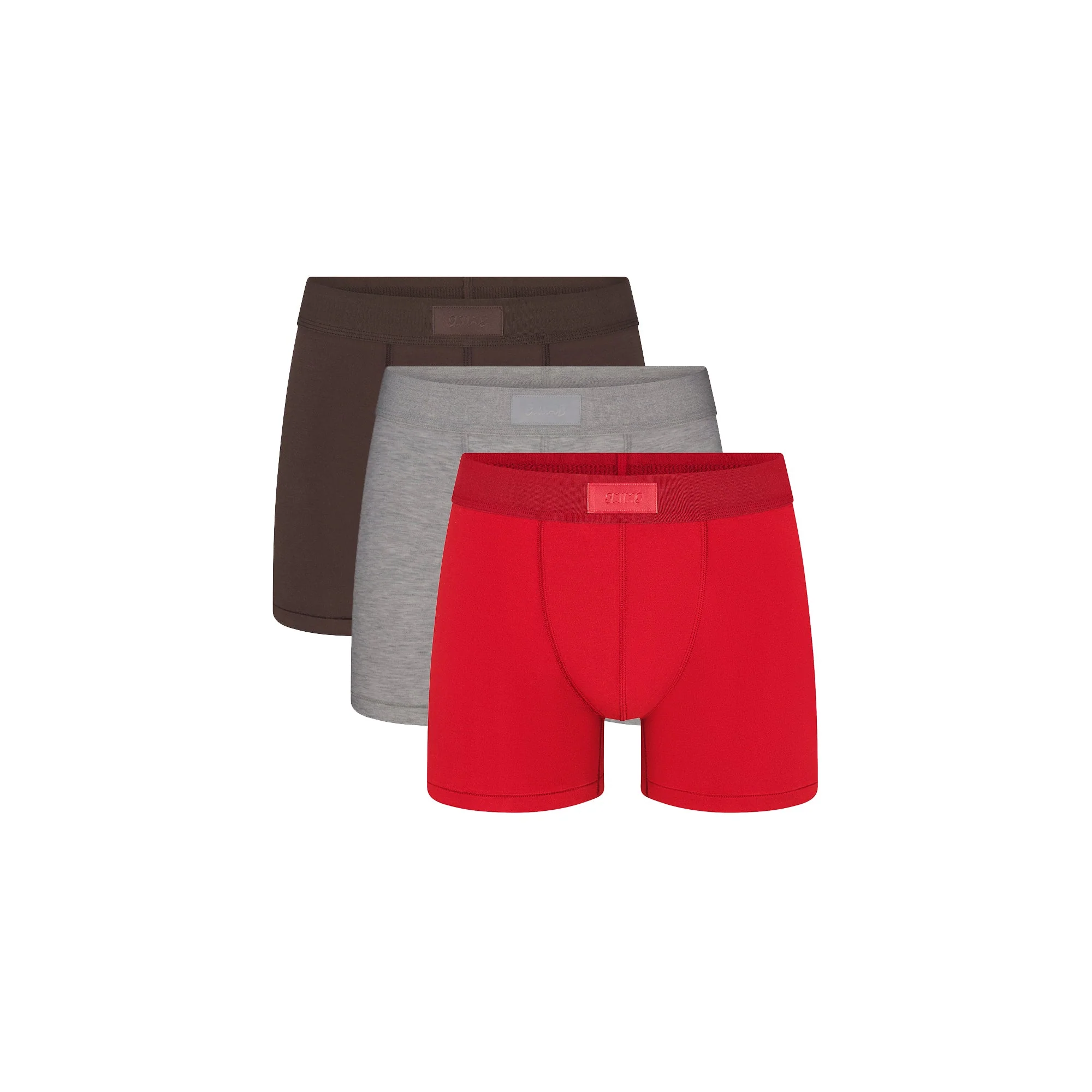SKIMS COTTON MENS 3" BOXER BRIEF 3-PACK | RUBY ESPRESSO MULTI - Image 6