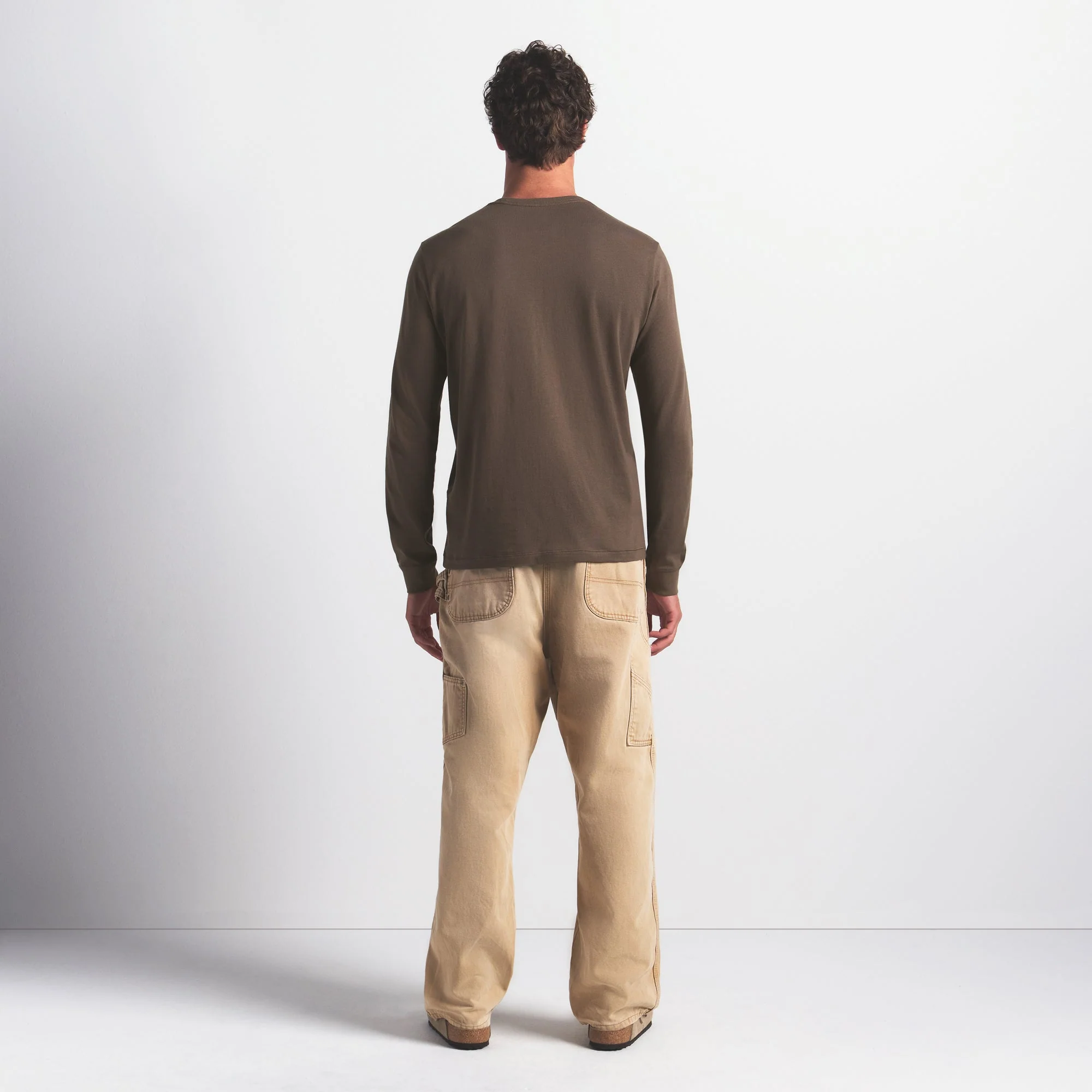 SKIMS COTTON MENS CLASSIC LONG SLEEVE T-SHIRT | DRIFTWOOD - Image 6