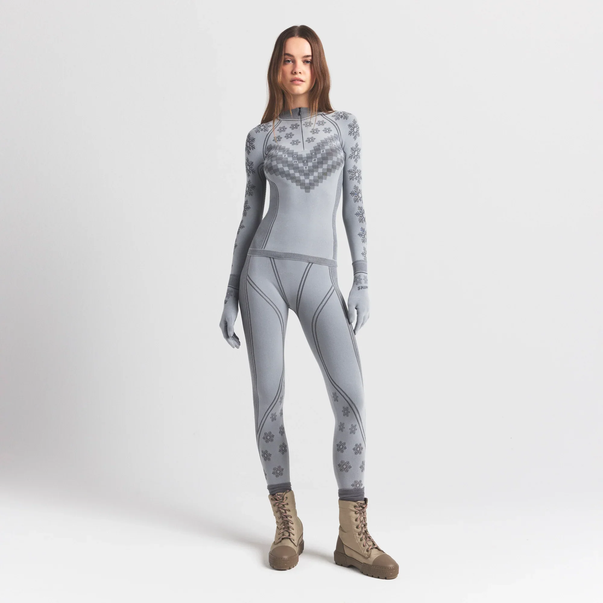 SKIMS FIRST LAYERS HALF ZIP LONG SLEEVE | MIRROR WINTER FAIR ISLE