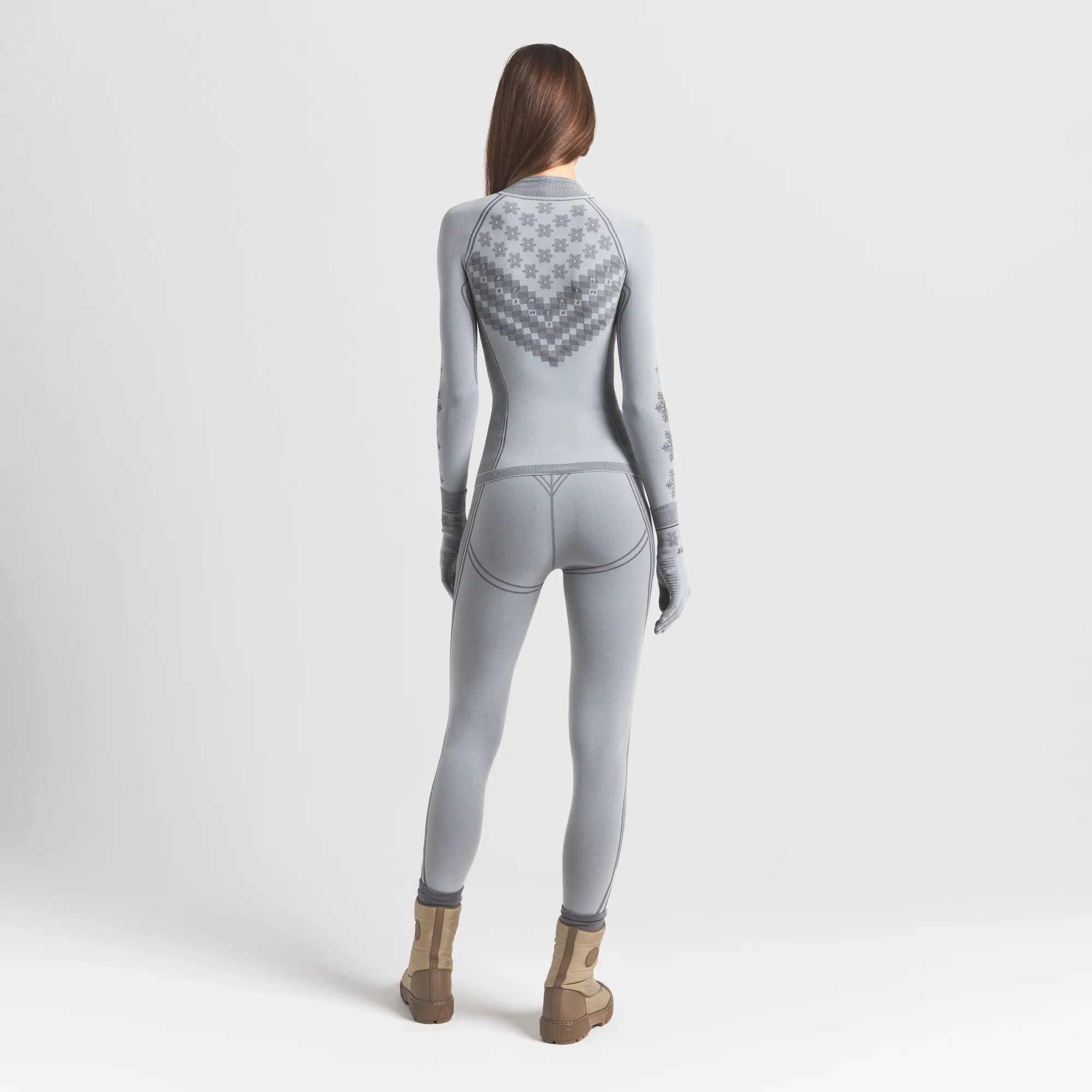 SKIMS FIRST LAYERS HALF ZIP LONG SLEEVE | MIRROR WINTER FAIR ISLE - Image 2