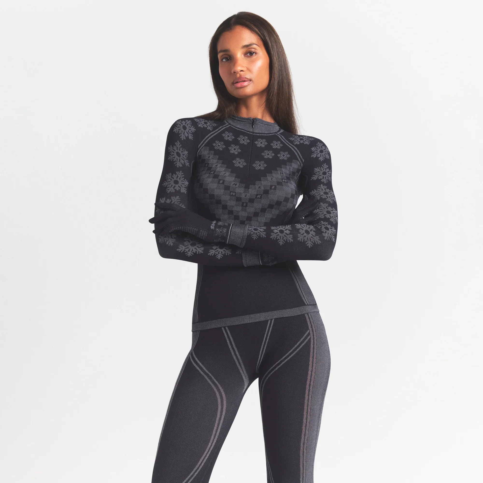 SKIMS FIRST LAYERS LEGGING | OBSIDIAN WINTER FAIR ISLE - Image 4