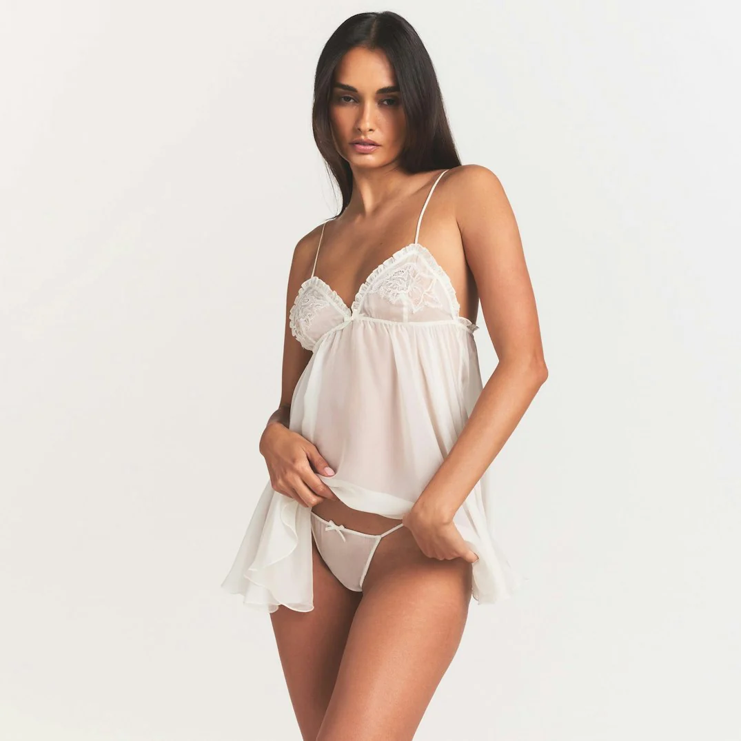 SKIMS ROMANCE BABYDOLL SLIP | IVORY - Image 2