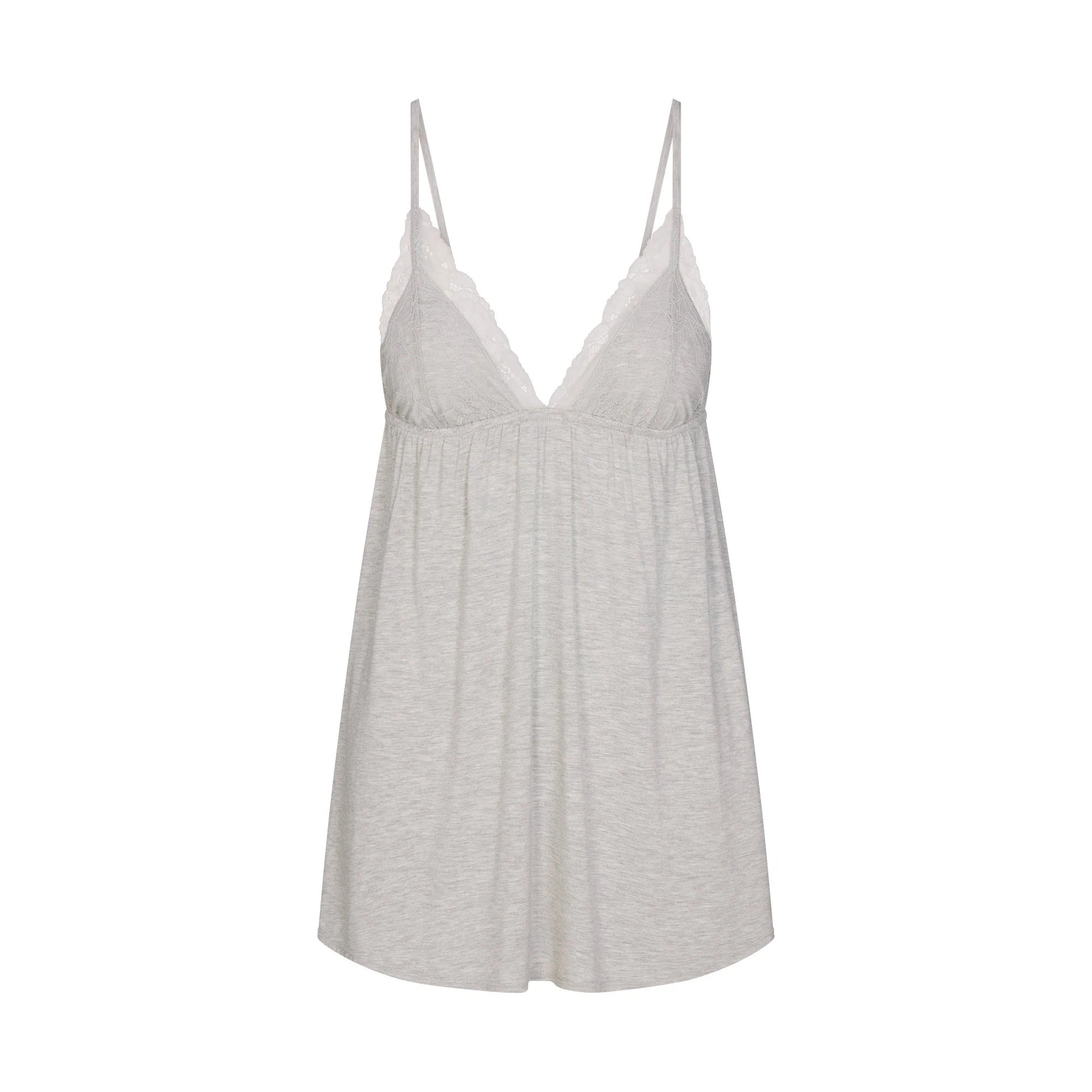 SKIMS SLEEP BABYDOLL DRESS | LIGHT HEATHER GREY - Image 5