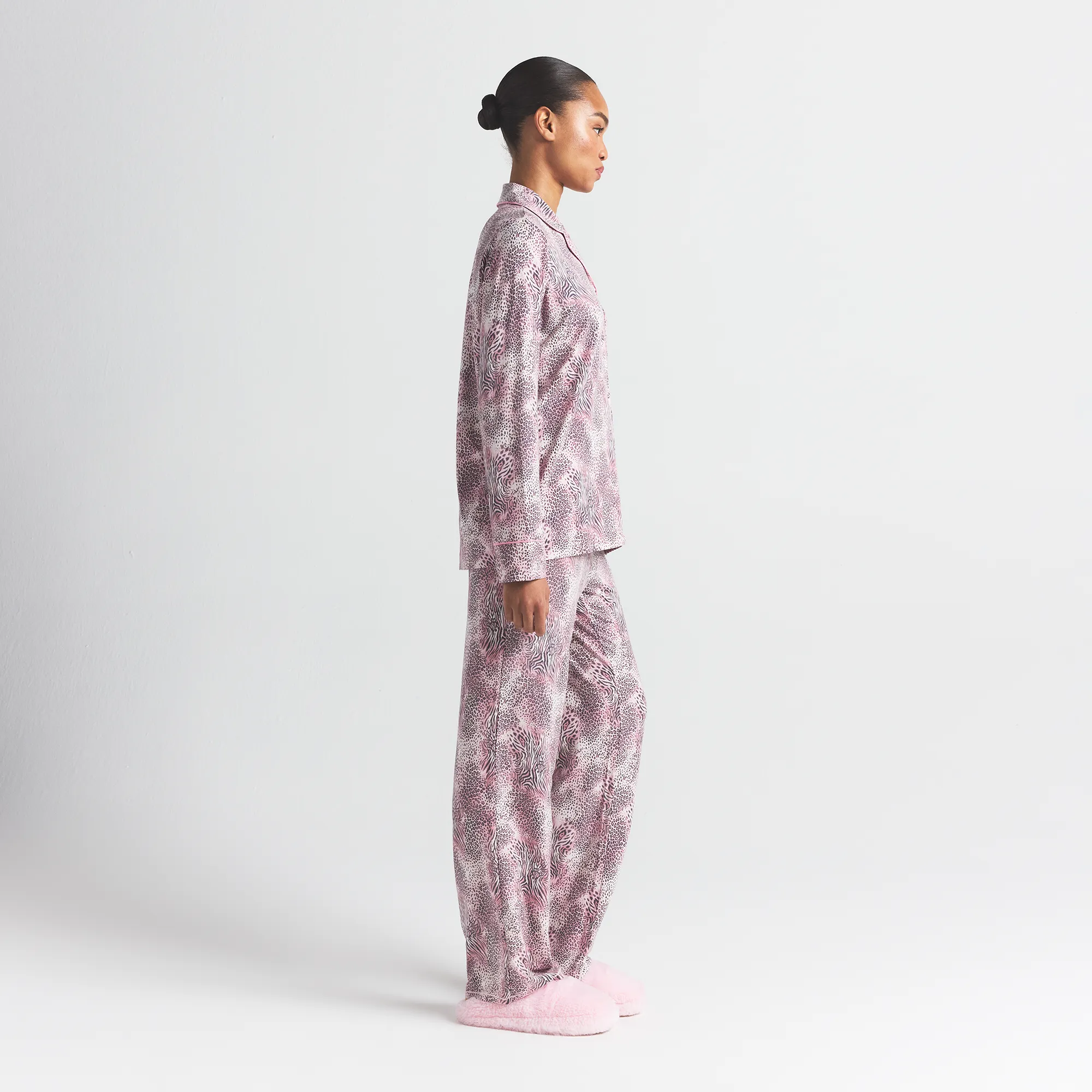SKIMS SLEEP LONG SLEEVE BUTTON UP SET | BLOOM MINI MULTI ANIMAL - Image 4