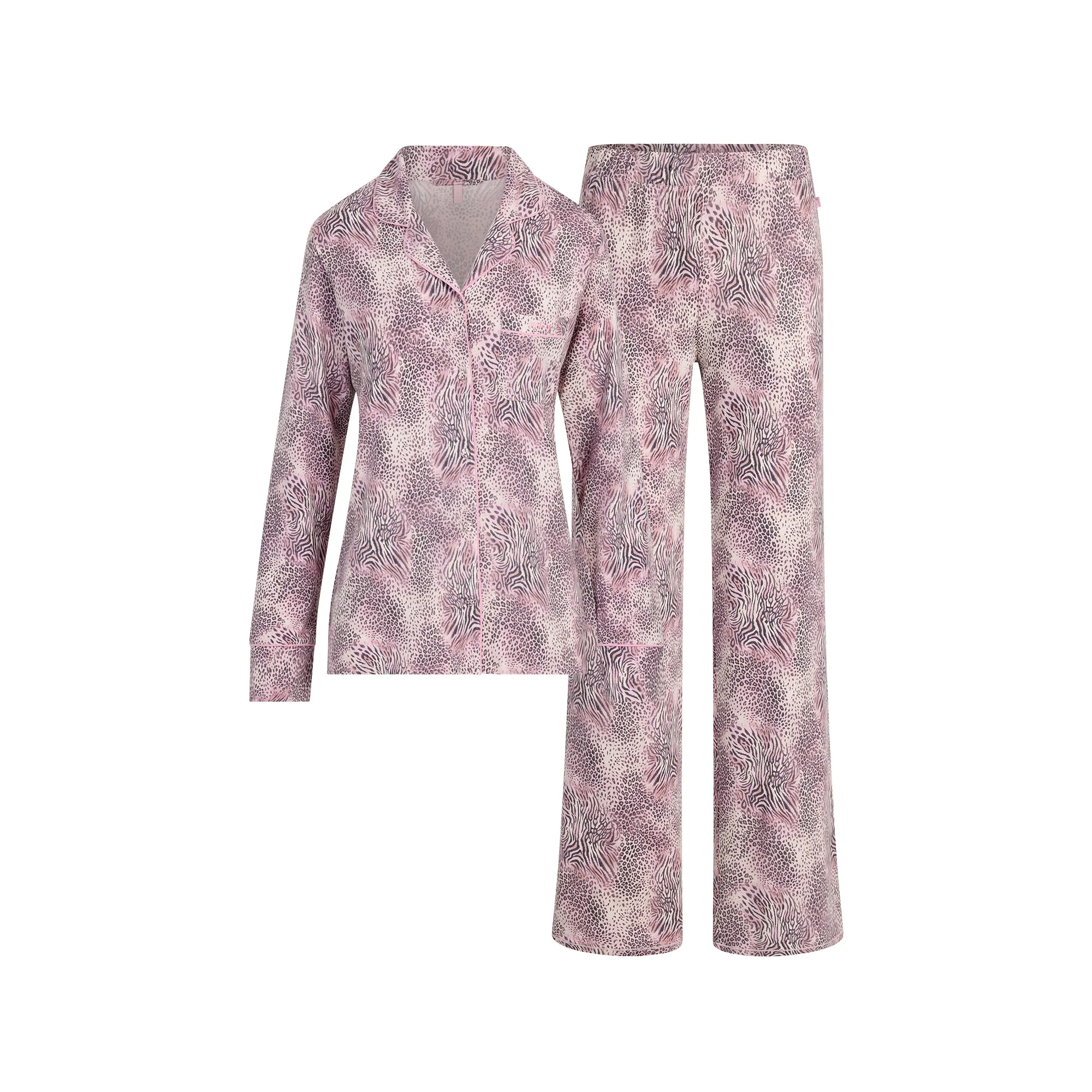 SKIMS SLEEP LONG SLEEVE BUTTON UP SET | BLOOM MINI MULTI ANIMAL - Image 6