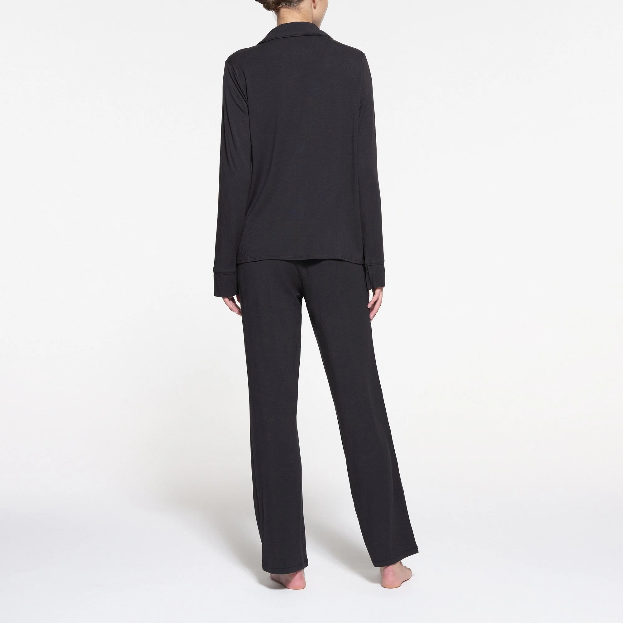 SKIMS SLEEP LONG SLEEVE BUTTON UP SET | ONYX - Image 3