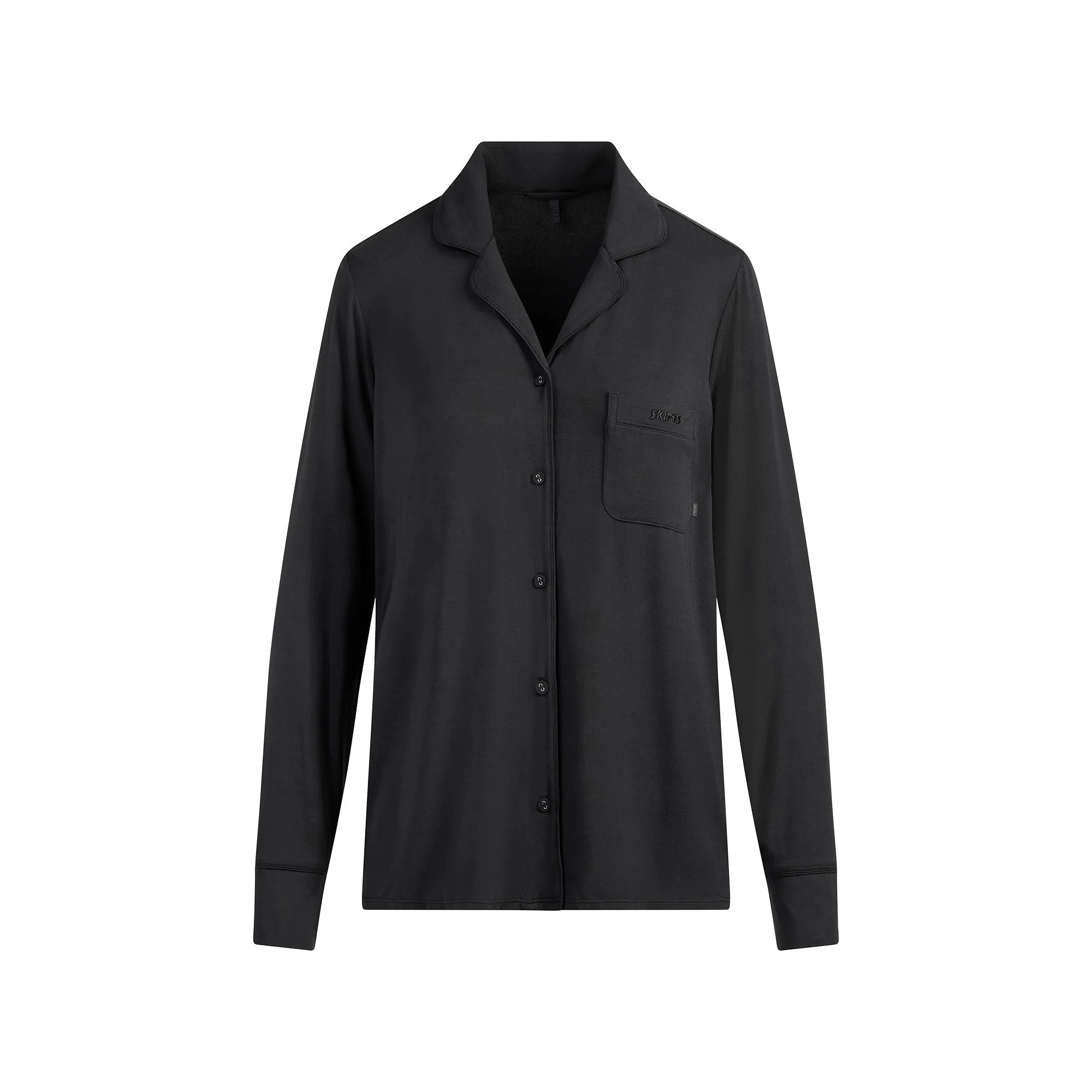 SKIMS SLEEP LONG SLEEVE BUTTON UP SET | ONYX - Image 4