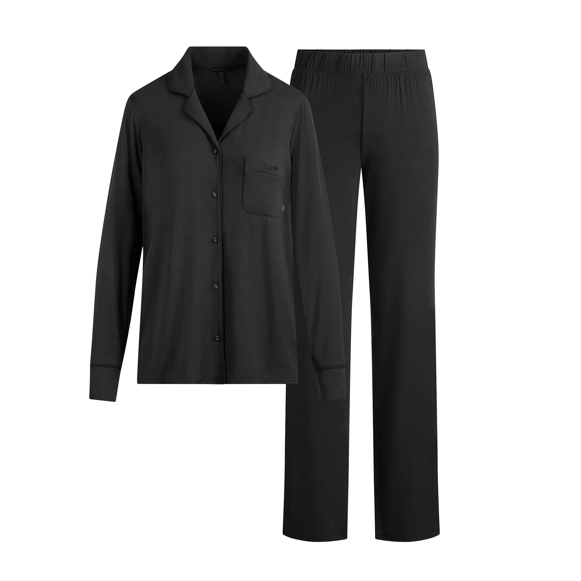 SKIMS SLEEP LONG SLEEVE BUTTON UP SET | ONYX - Image 6