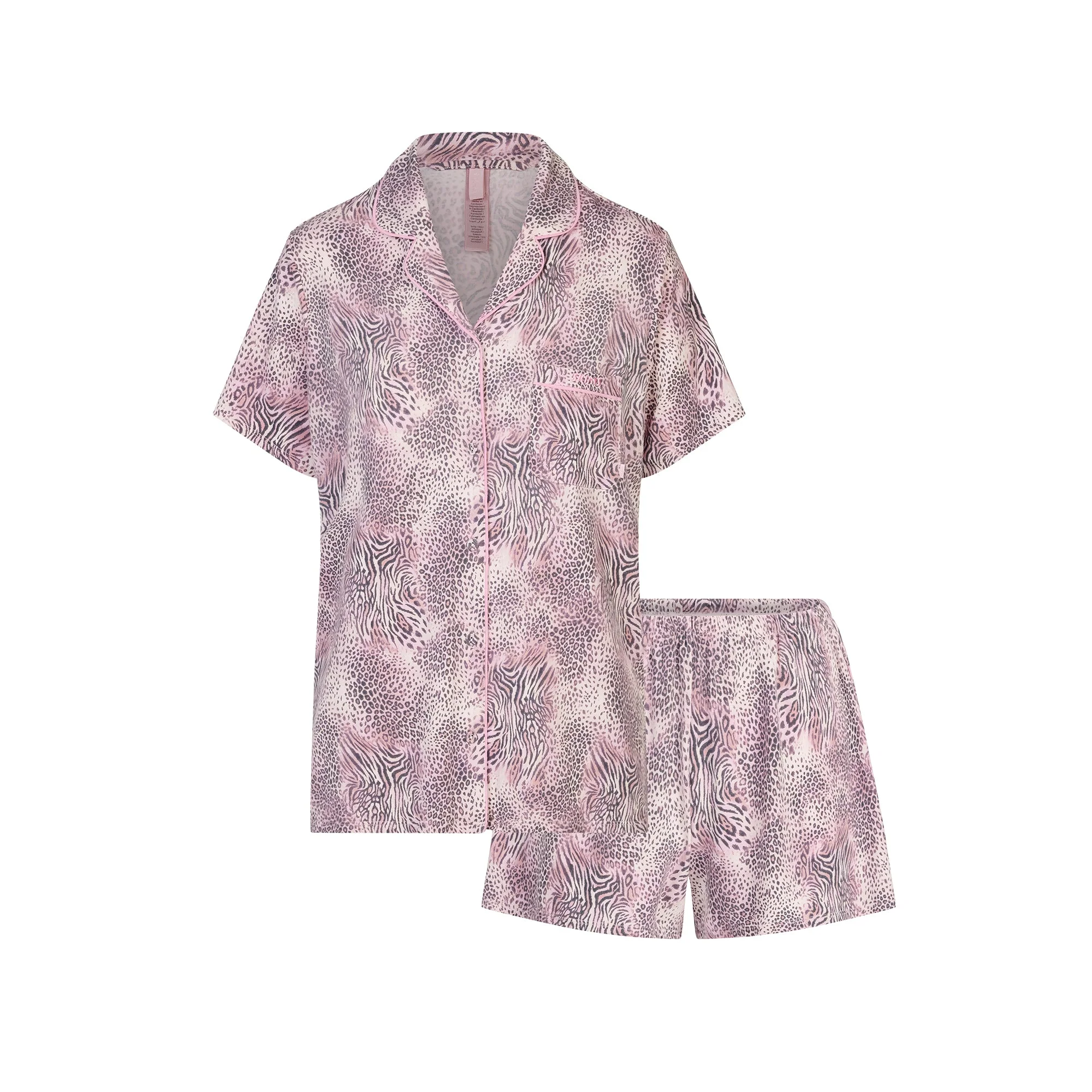 SKIMS SLEEP SHORT SLEEVE BUTTON UP SET | BLOOM MINI MULTI ANIMAL - Image 6