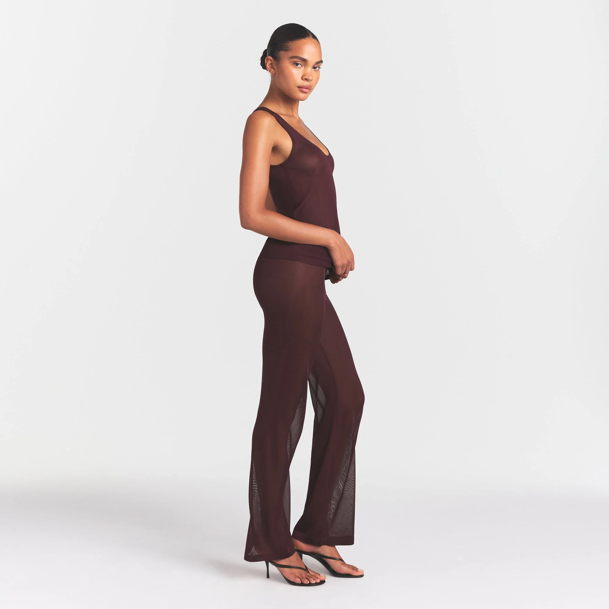 SLINKY KNIT LOW RISE PANT | CURRANT - Image 2