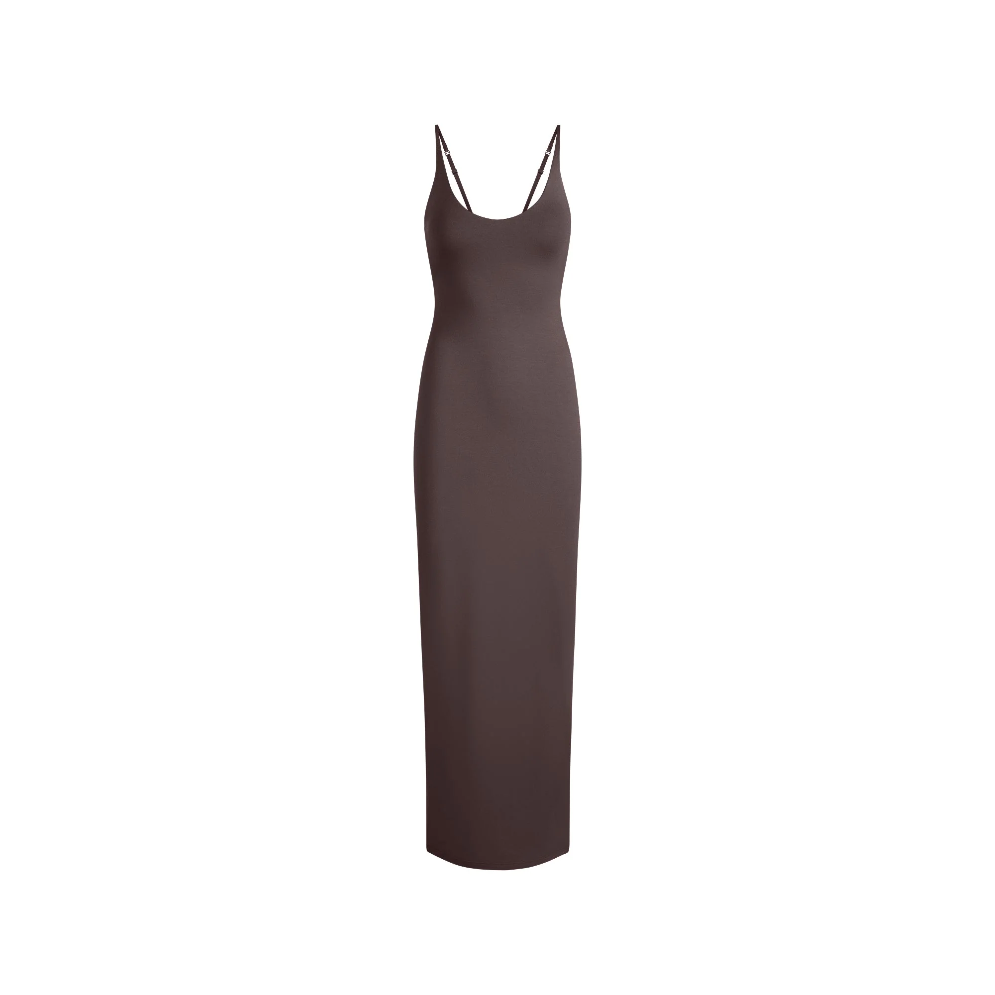 SMOOTH LAYERS SCOOP NECK LONG DRESS | RAISIN - Image 6