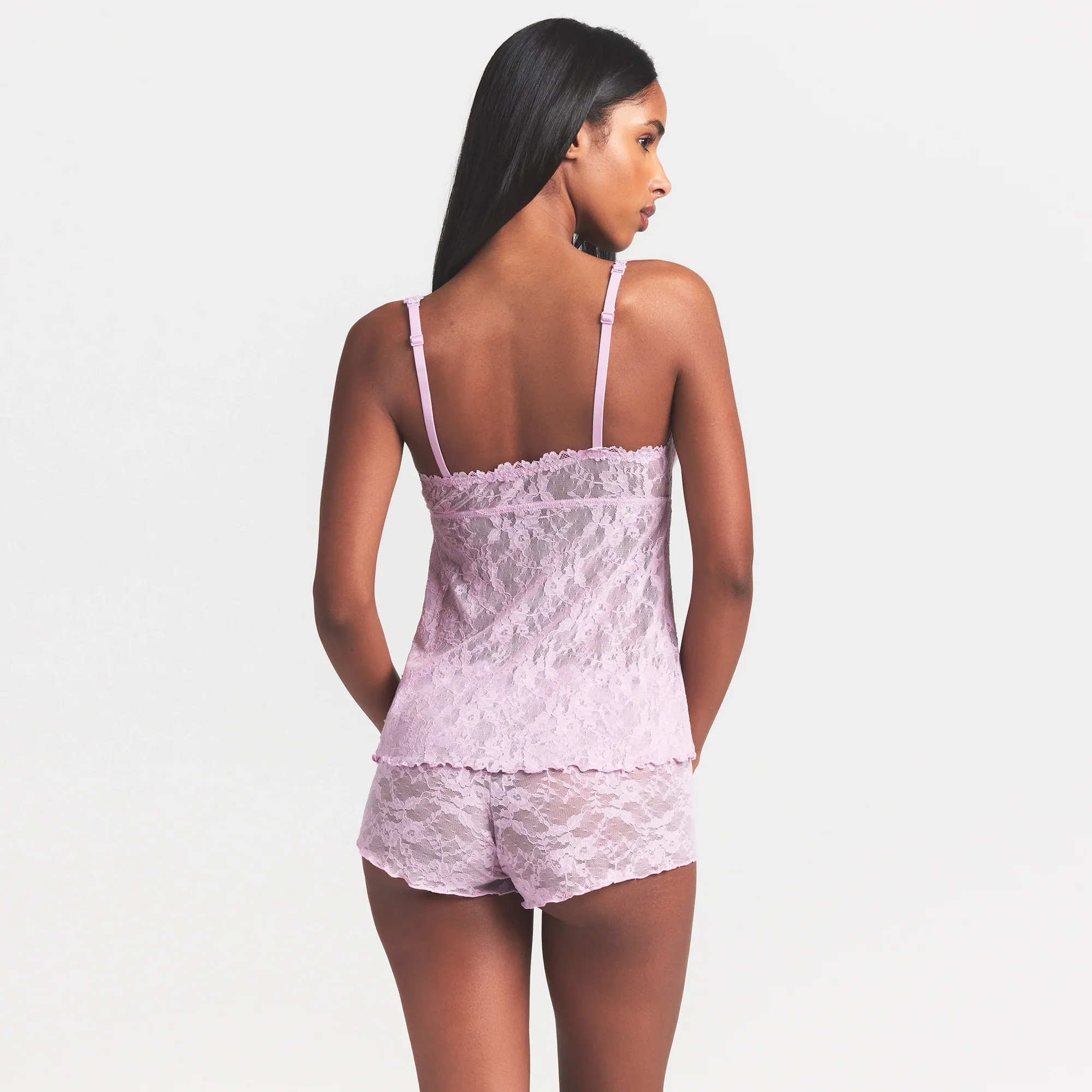 STRETCH LACE BABYDOLL TOP | BABY PINK - Image 3