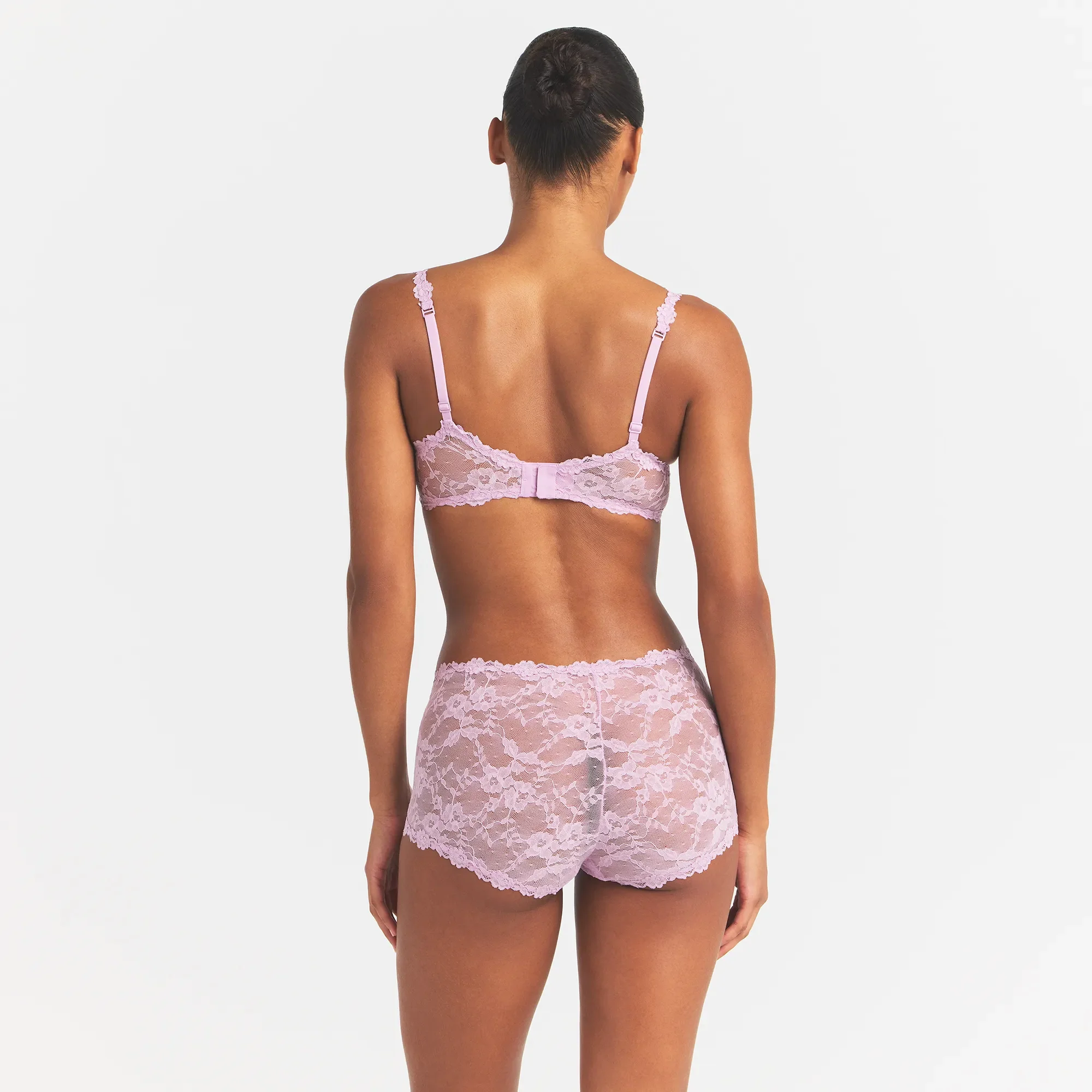 STRETCH LACE BOY SHORT | BABY PINK - Image 3