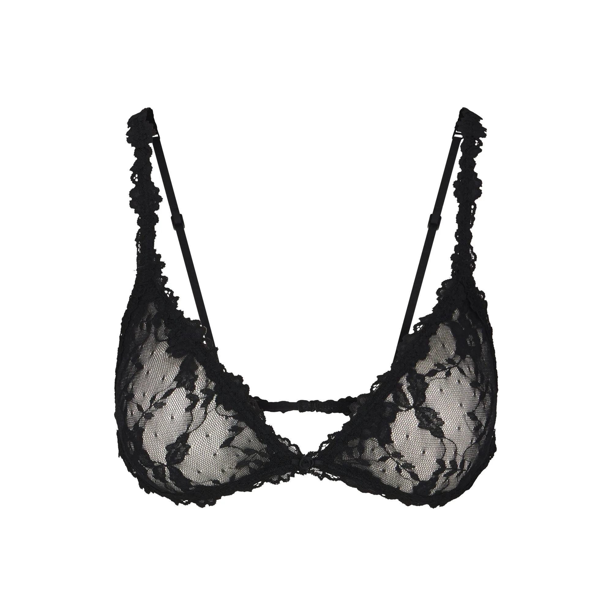 STRETCH LACE TRIANGLE BRALETTE | SOOT - Image 7