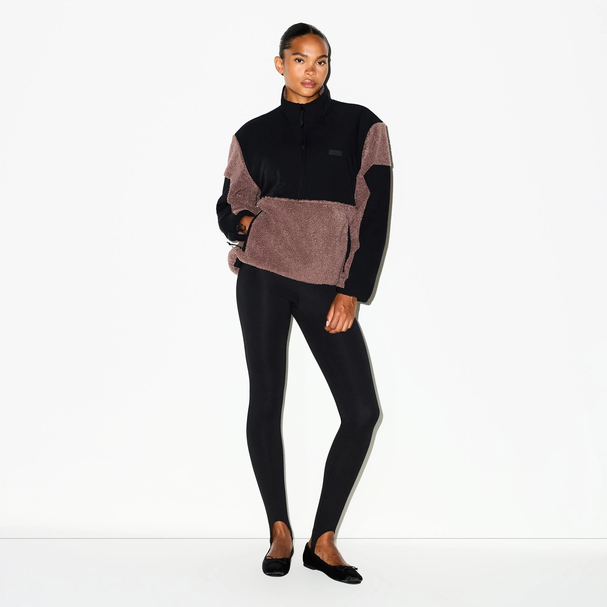 TEDDY OVERSIZED HALF ZIP UP PULLOVER | UMBER - Image 3