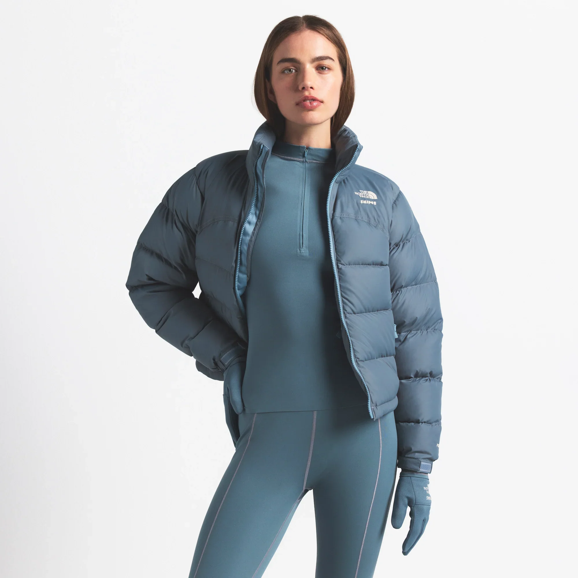 THE NORTH FACE X SKIMS 2000 RETRO NUPTSE JACKET | KYANITE - Image 2