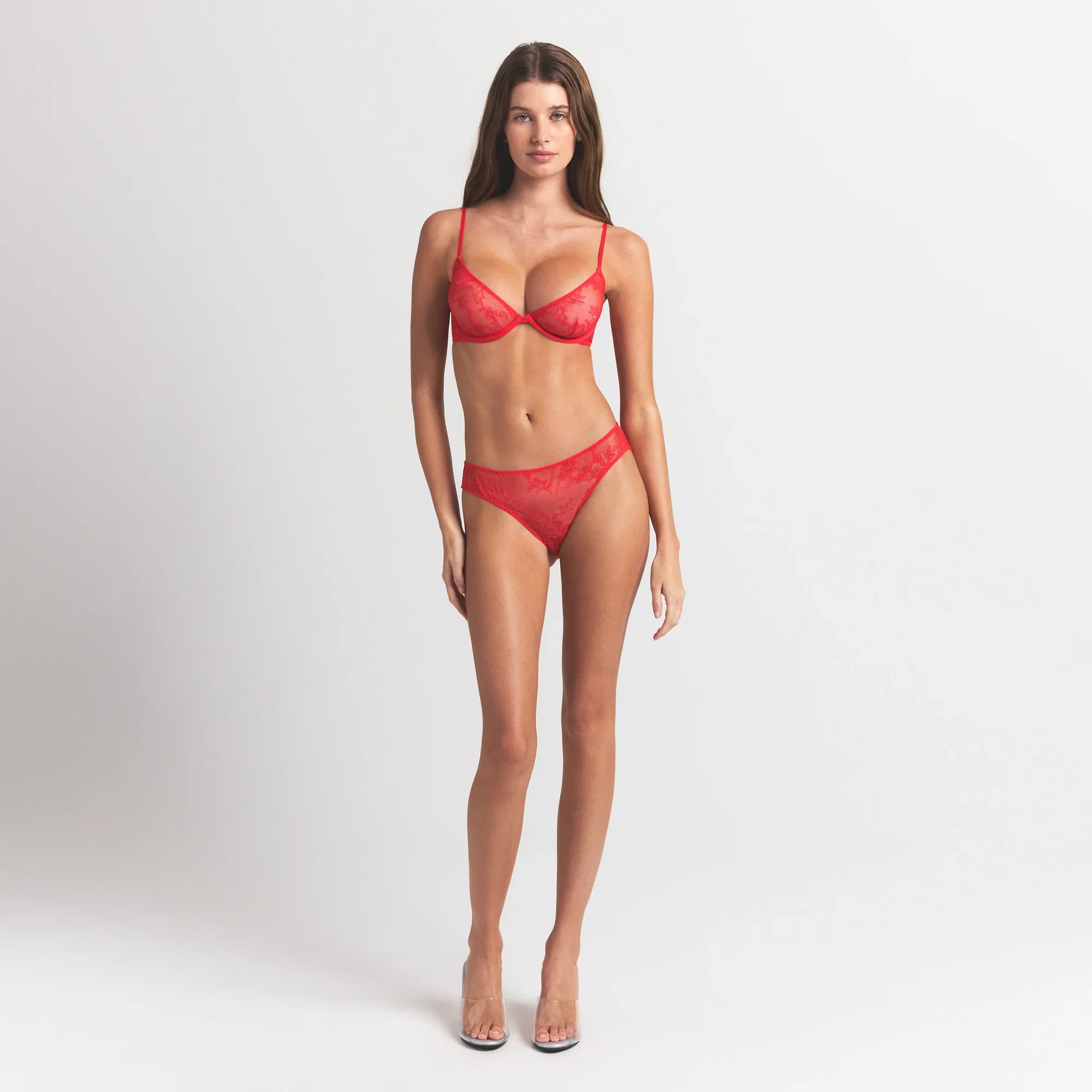 ULTRA FINE LACE PEEK-A-BOO BIKINI | RUBY - Image 4