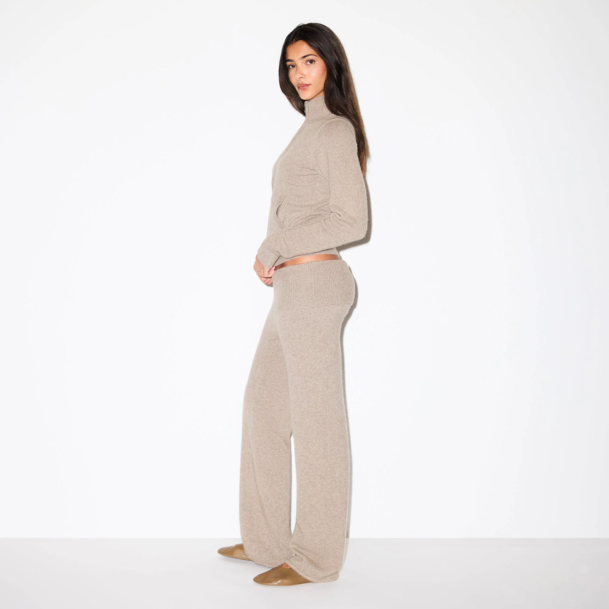 WOOL CASHMERE FOLDOVER PANT | LINEN - Image 2