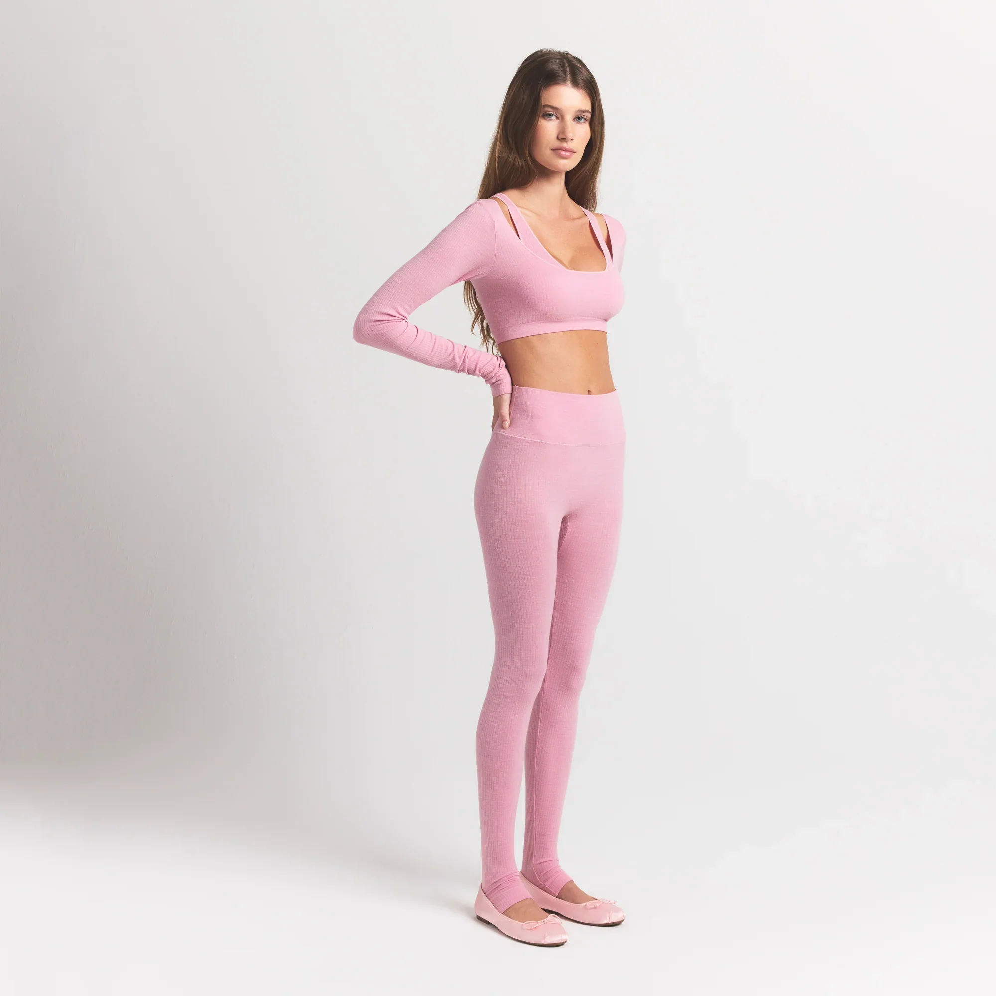 WOOL RIB HIGH-WAISTED LEGGING | HALITE - Image 3