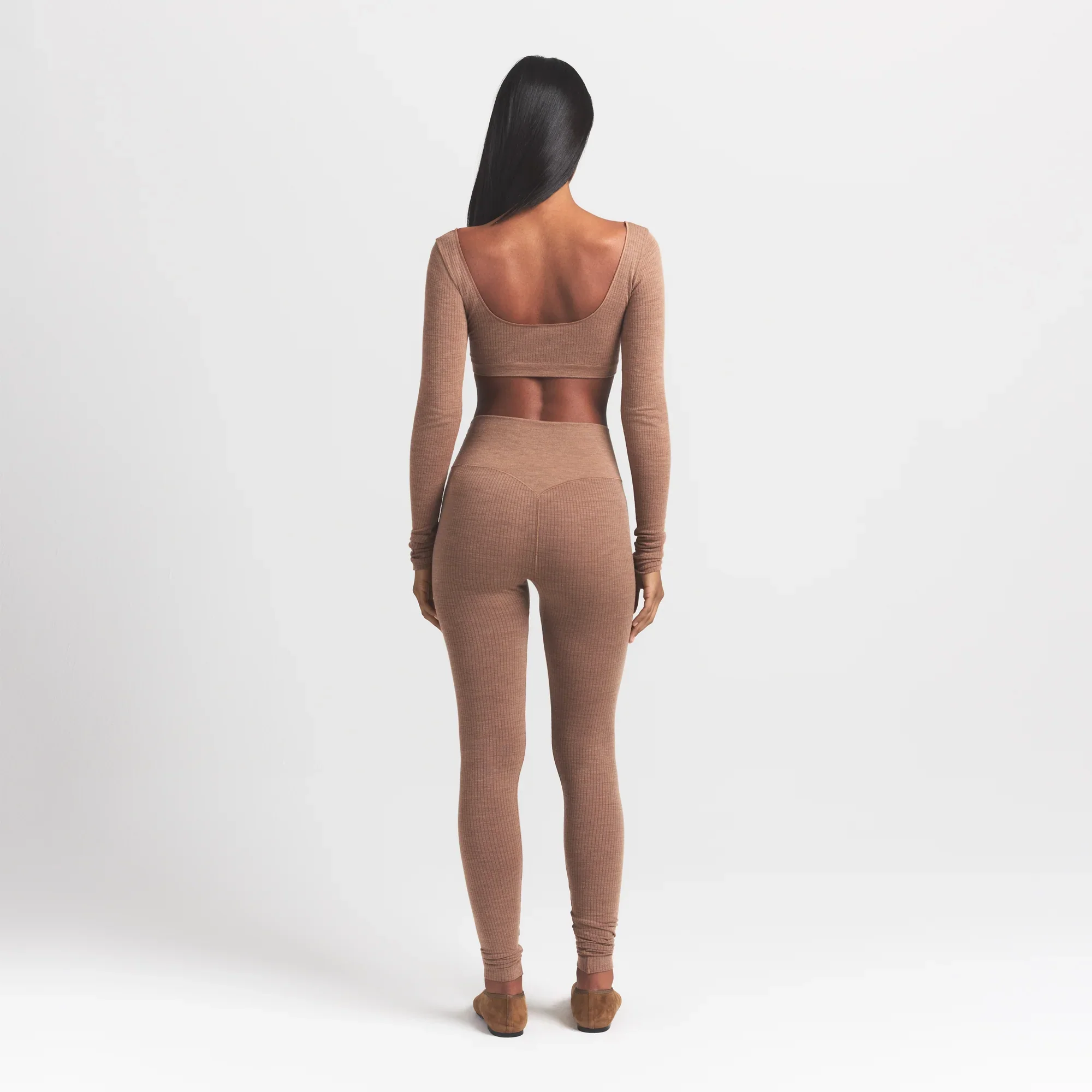 WOOL RIB HIGH-WAISTED LEGGING | SIENNA - Image 4