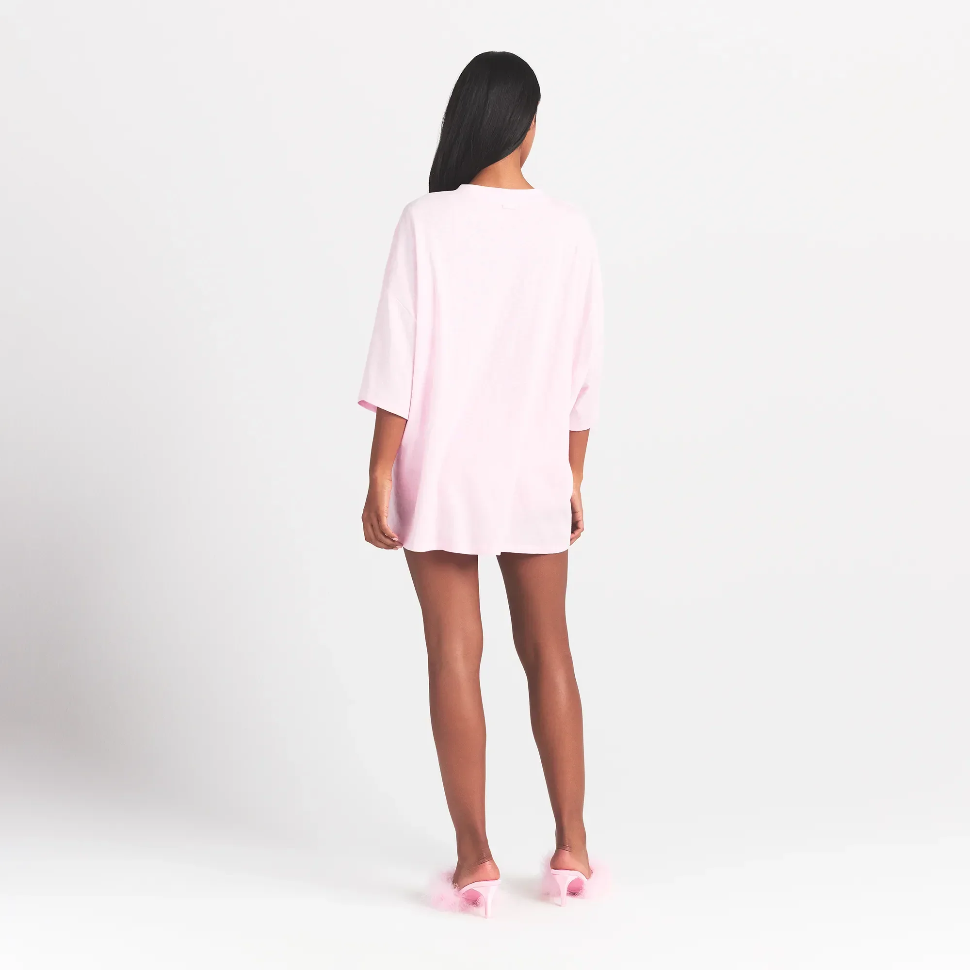 WORN IN JERSEY HEART OVERSIZED T-SHIRT | BABY PINK - Image 3