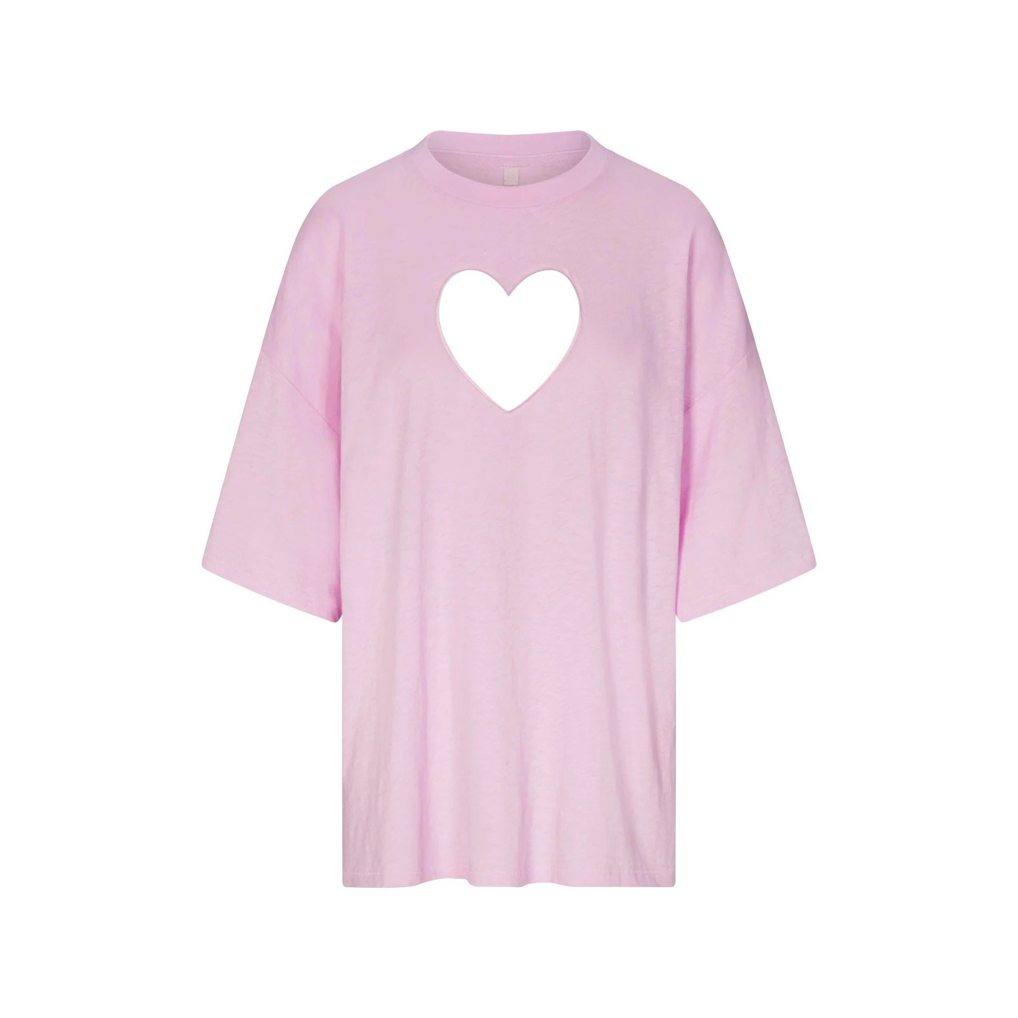 WORN IN JERSEY HEART OVERSIZED T-SHIRT | BABY PINK - Image 6