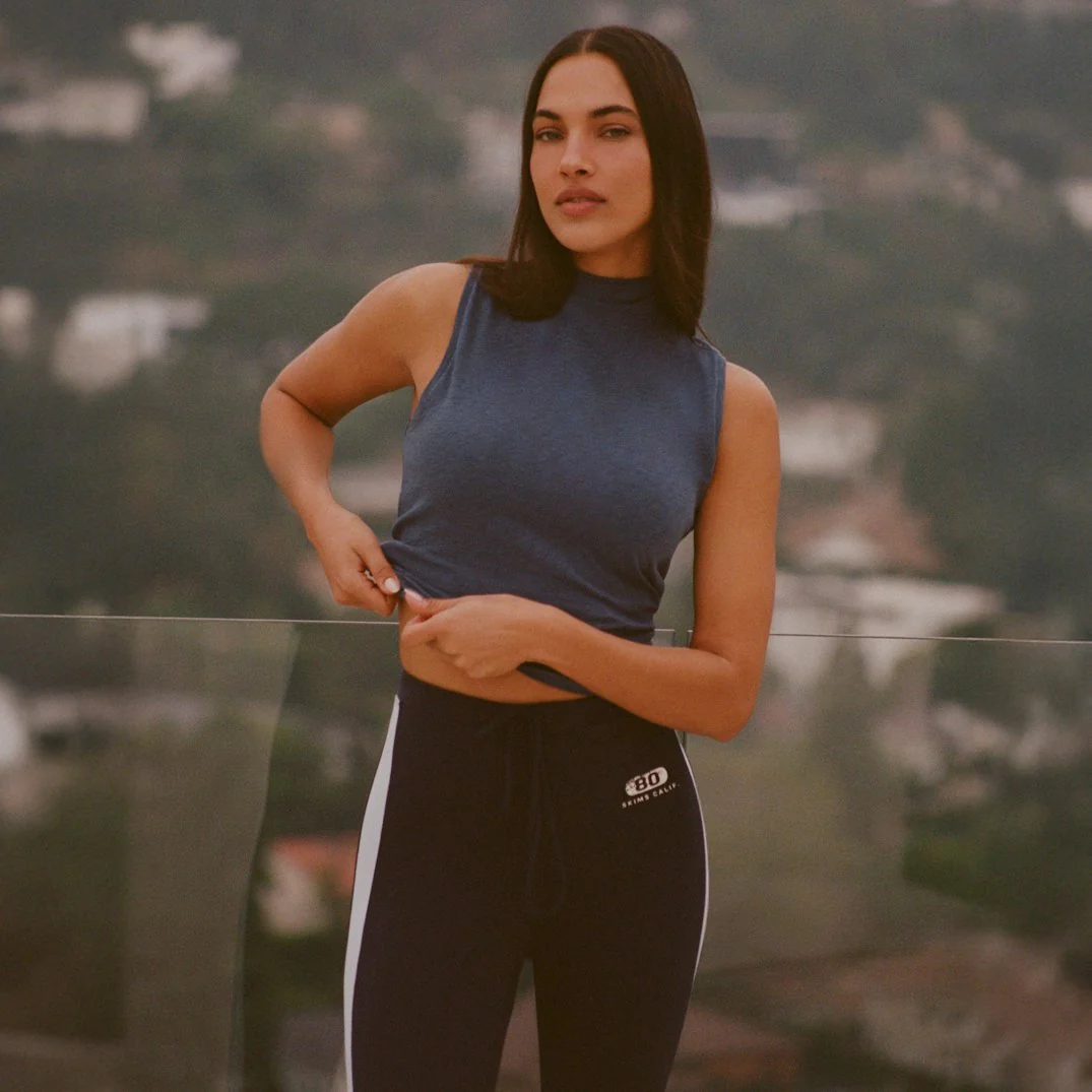 WORN IN JERSEY MOCK NECK TOP | INDIGO - Image 5