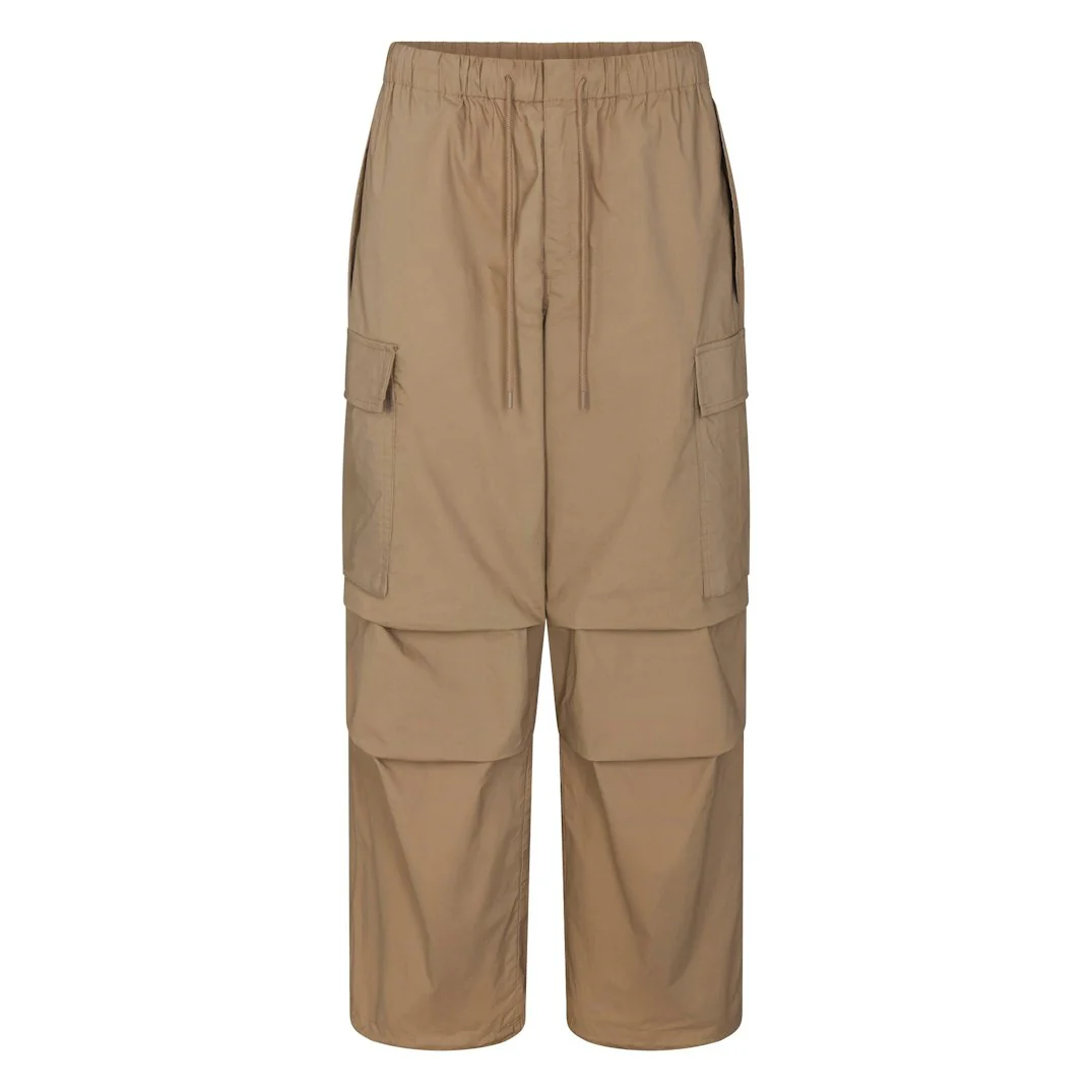 WOVEN COTTON OVERSIZED LOW RISE CARGO PANT | DESERT - Image 5