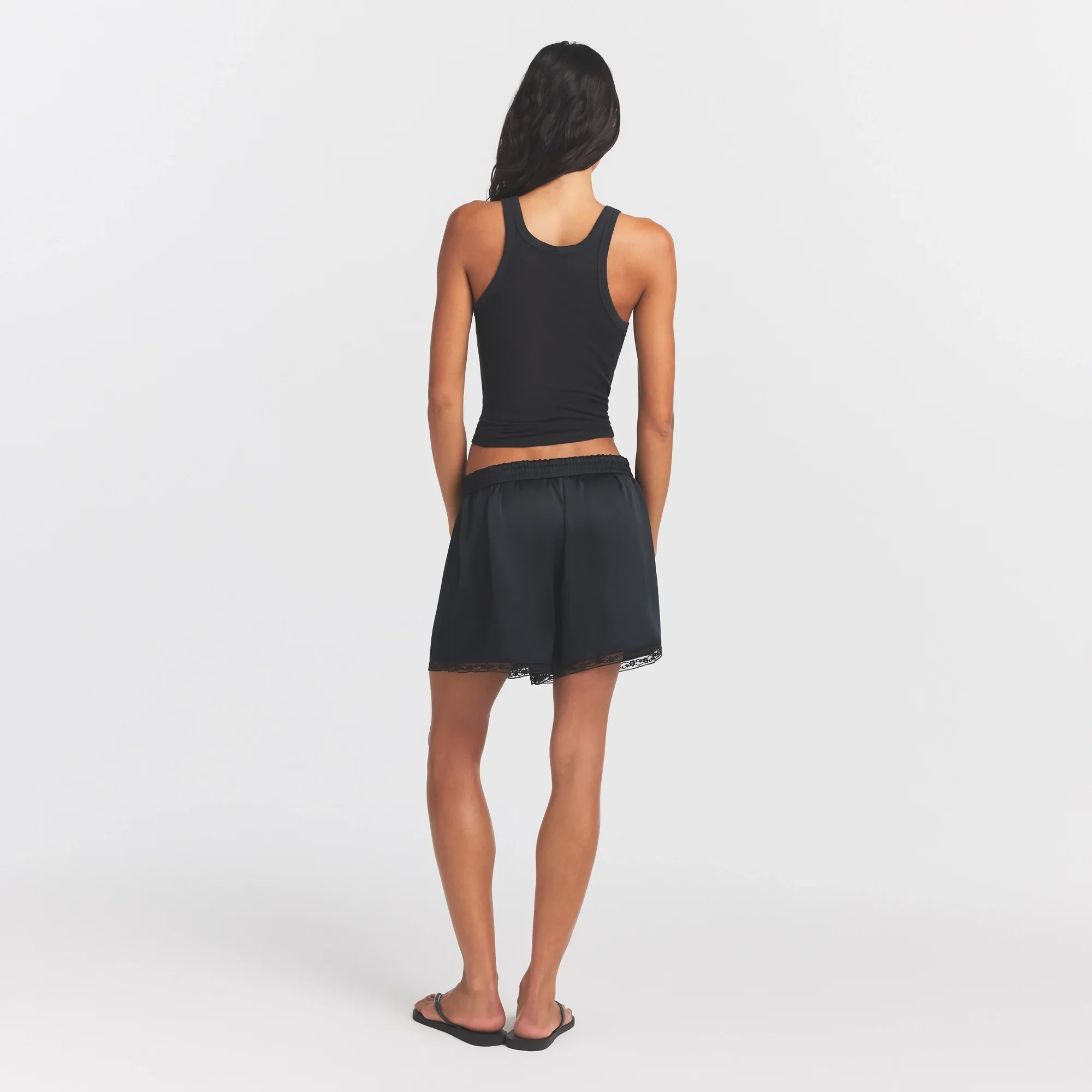 WOVEN SHINE LACE BOXER | ONYX - Image 4